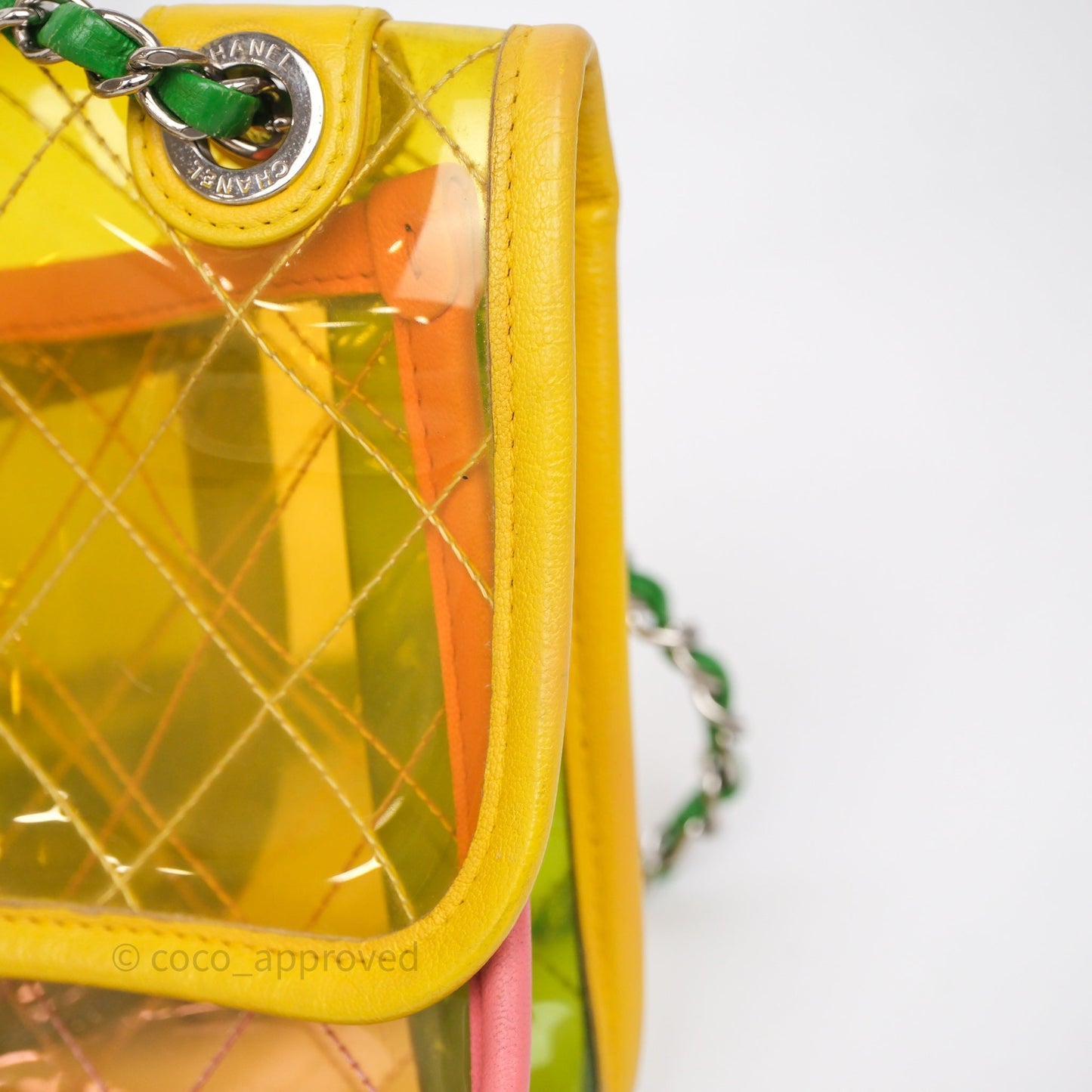 Chanel Coco Splash Flap Bag PVC Lambskin Pink/Yellow/Green Silver Hardware