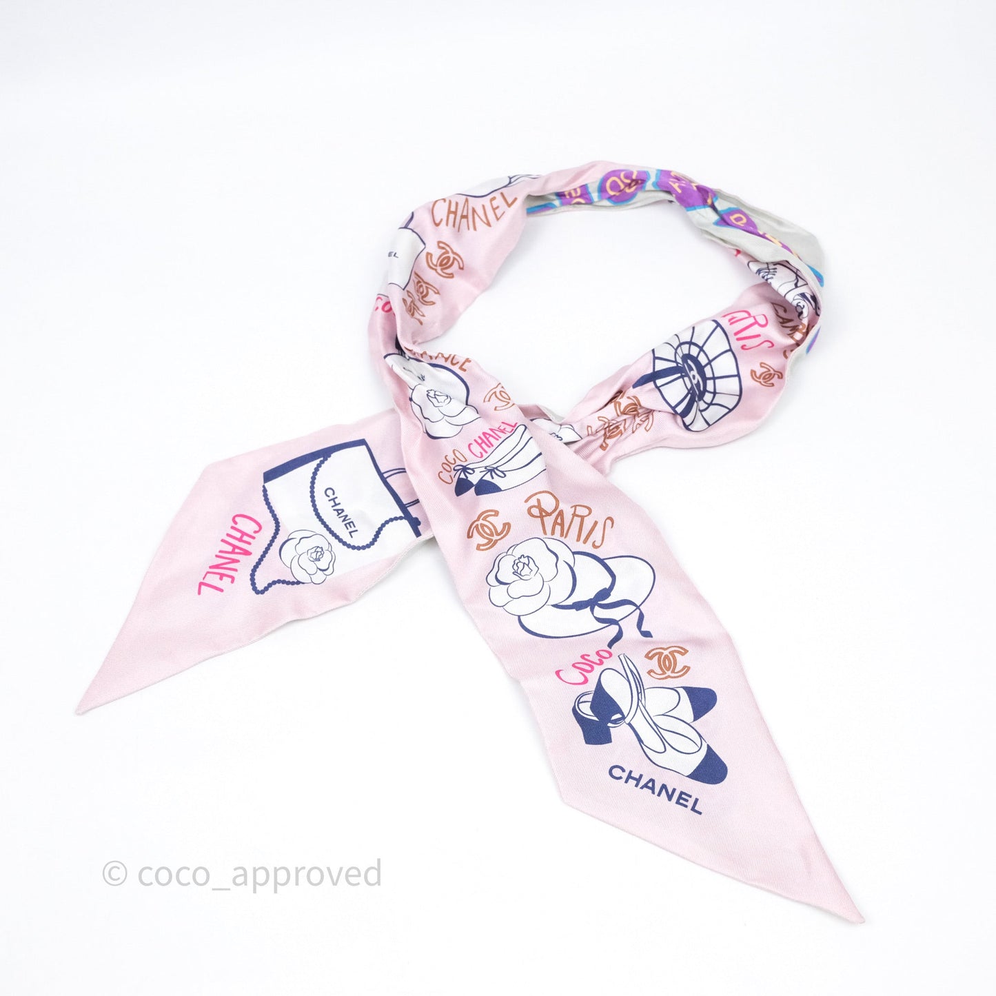Chanel Bow Silk Hair Accessory Pink