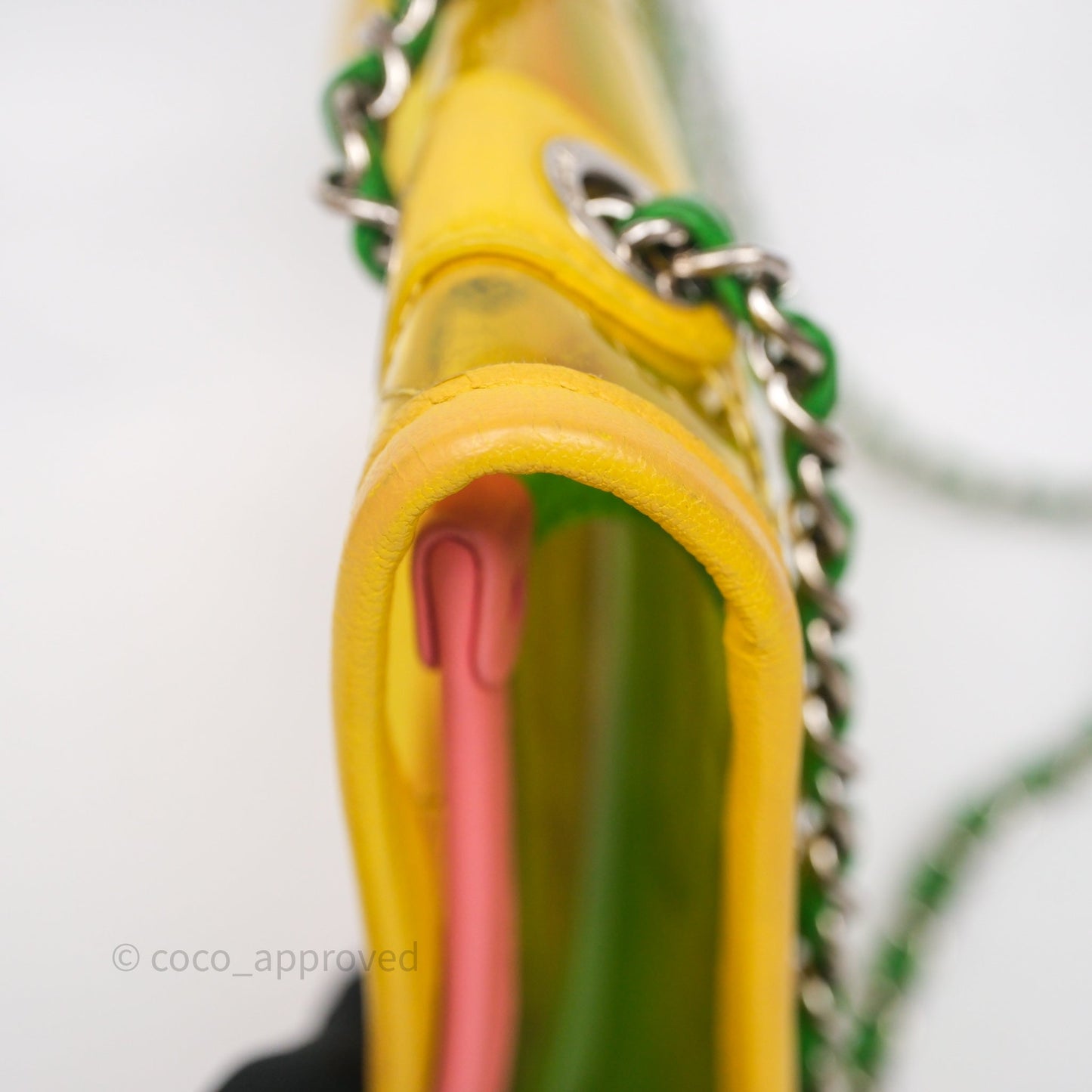 Chanel Coco Splash Flap Bag PVC Lambskin Pink/Yellow/Green Silver Hardware