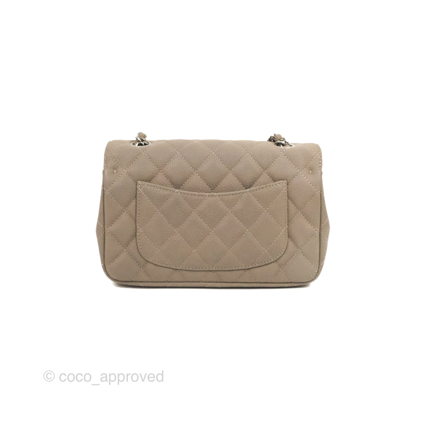 Chanel Quilted Mini Rectangular Flap Matte Earthy Grey Caviar Silver Hardware