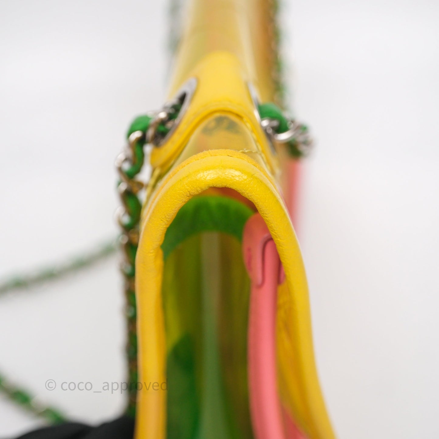Chanel Coco Splash Flap Bag PVC Lambskin Pink/Yellow/Green Silver Hardware