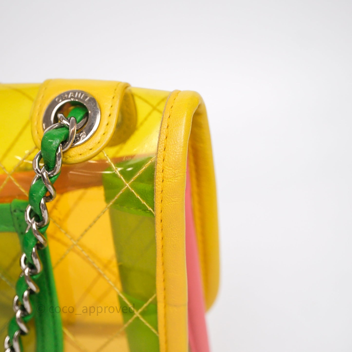 Chanel Coco Splash Flap Bag PVC Lambskin Pink/Yellow/Green Silver Hardware