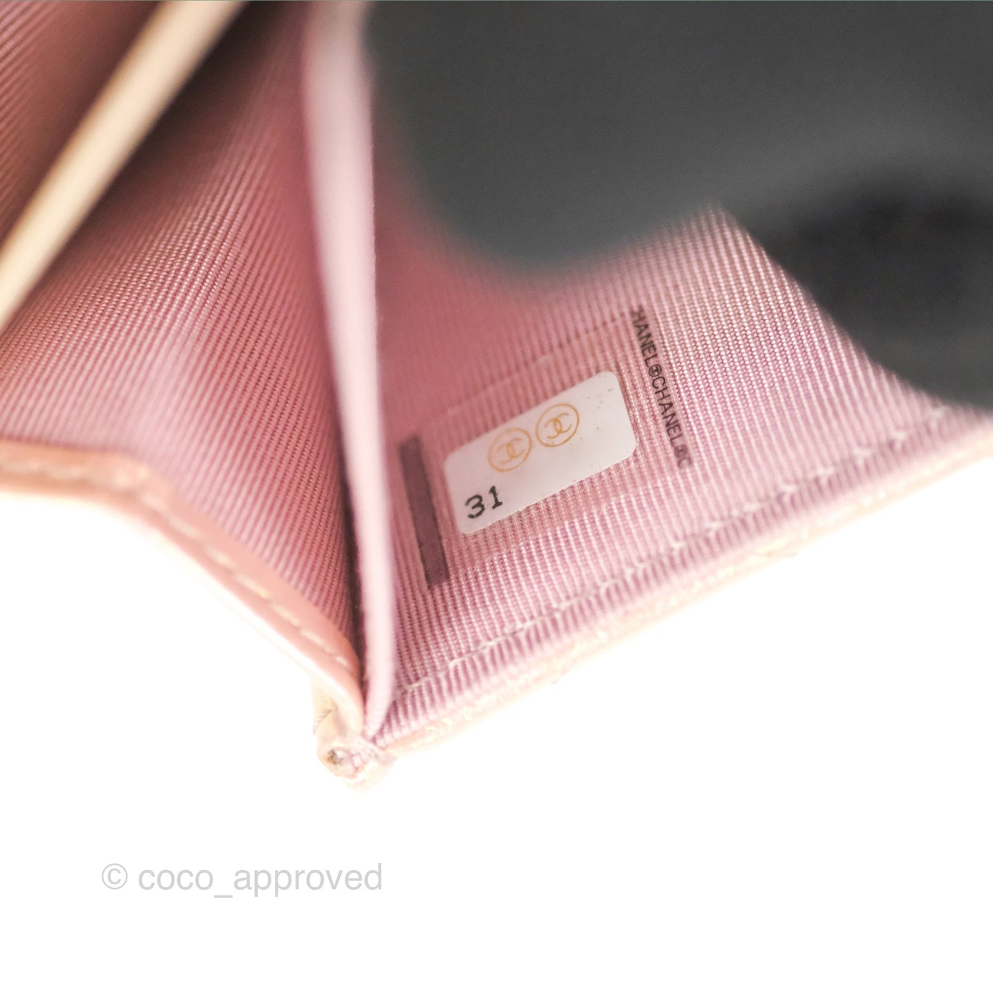 Chanel Classic Flap Coin Purse Iridescent Pink Lambskin Silver Hardware