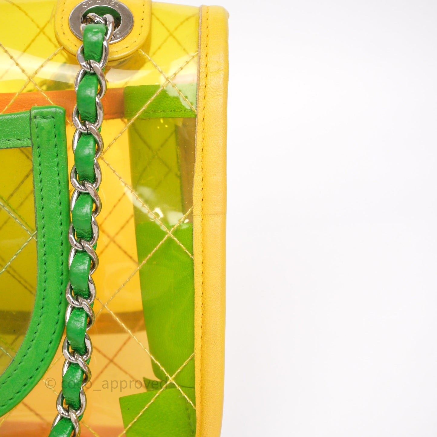 Chanel Coco Splash Flap Bag PVC Lambskin Pink/Yellow/Green Silver Hardware