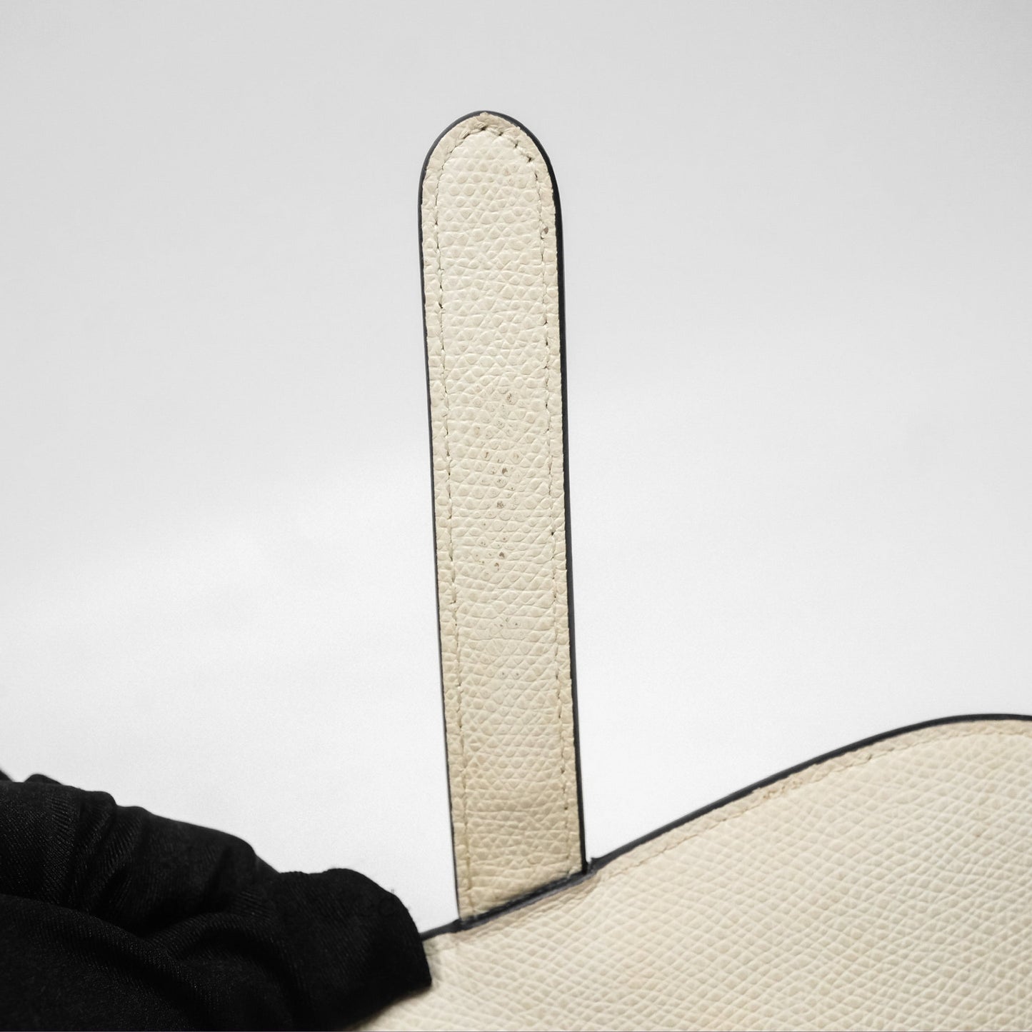 Christian Dior Saddle Bag White Grained Calfskin Gold Hardware