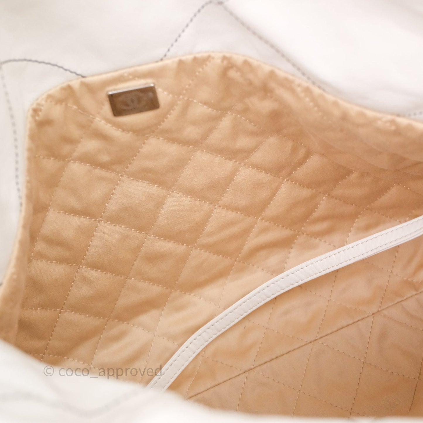 Chanel 22 Small White Crumpled Calfskin Aged Silver Hardware