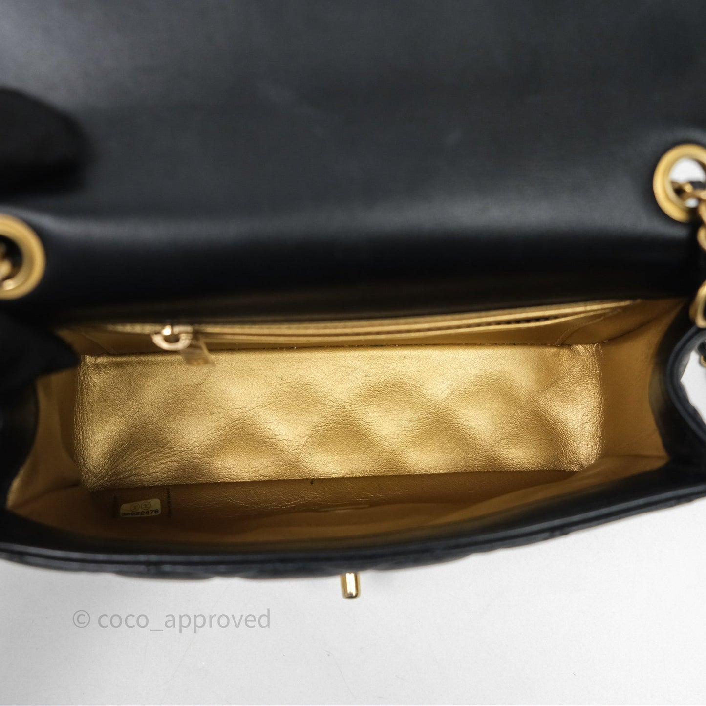 Chanel Mini Rectangular Pearl Crush Quilted Black Lambskin Aged Gold Hardware