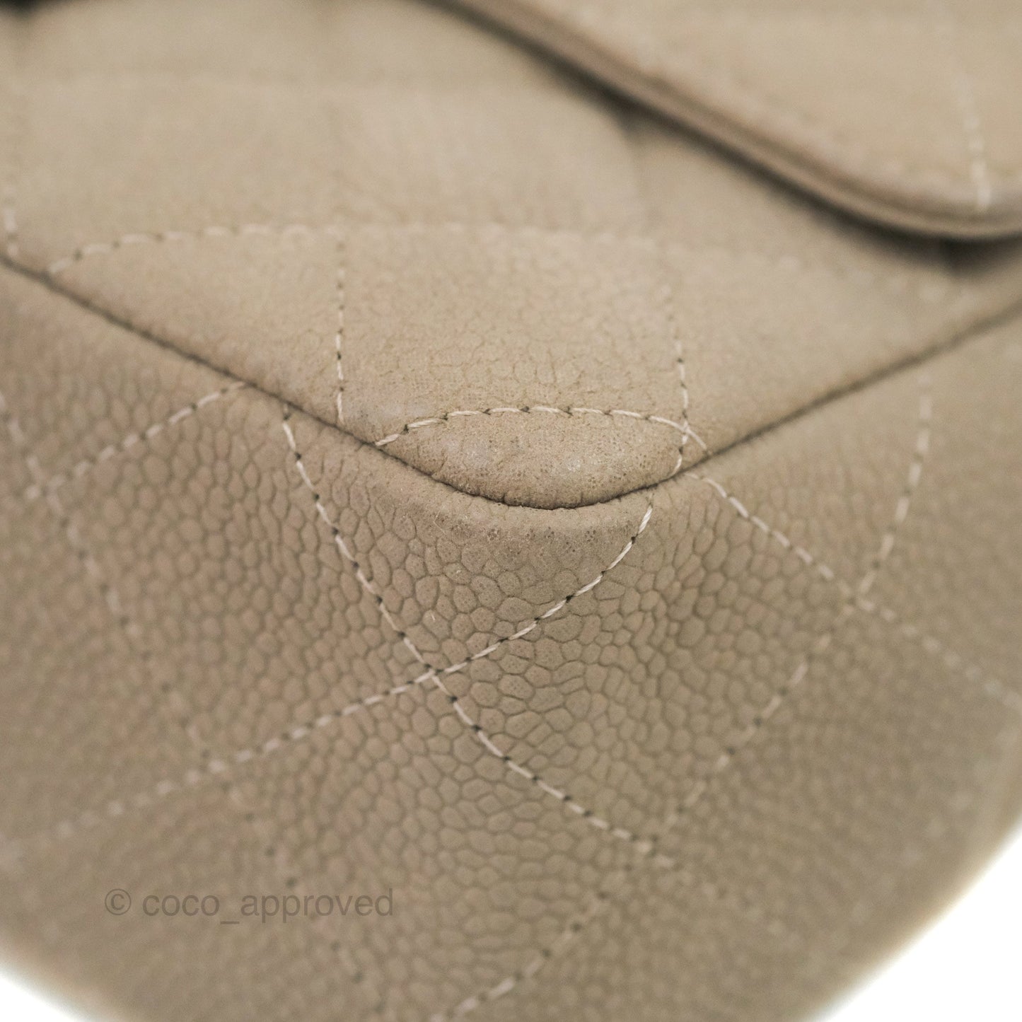Chanel Quilted Mini Rectangular Flap Matte Earthy Grey Caviar Silver Hardware