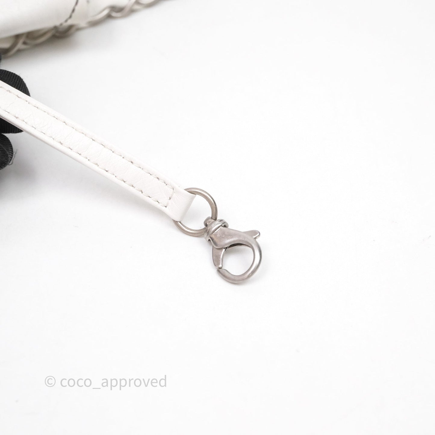 Chanel 22 Small White Crumpled Calfskin Aged Silver Hardware