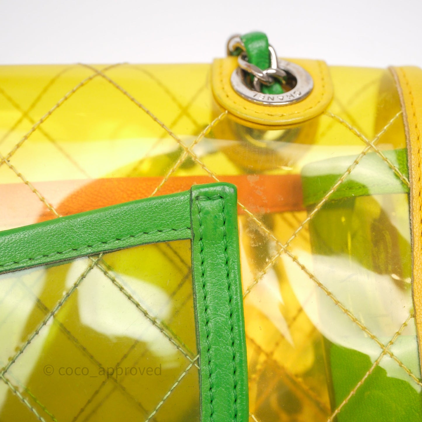 Chanel Coco Splash Flap Bag PVC Lambskin Pink/Yellow/Green Silver Hardware