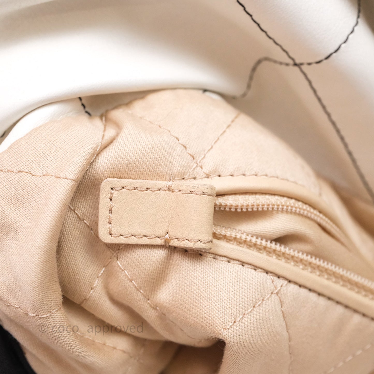 Chanel 22 Small White Crumpled Calfskin Aged Silver Hardware
