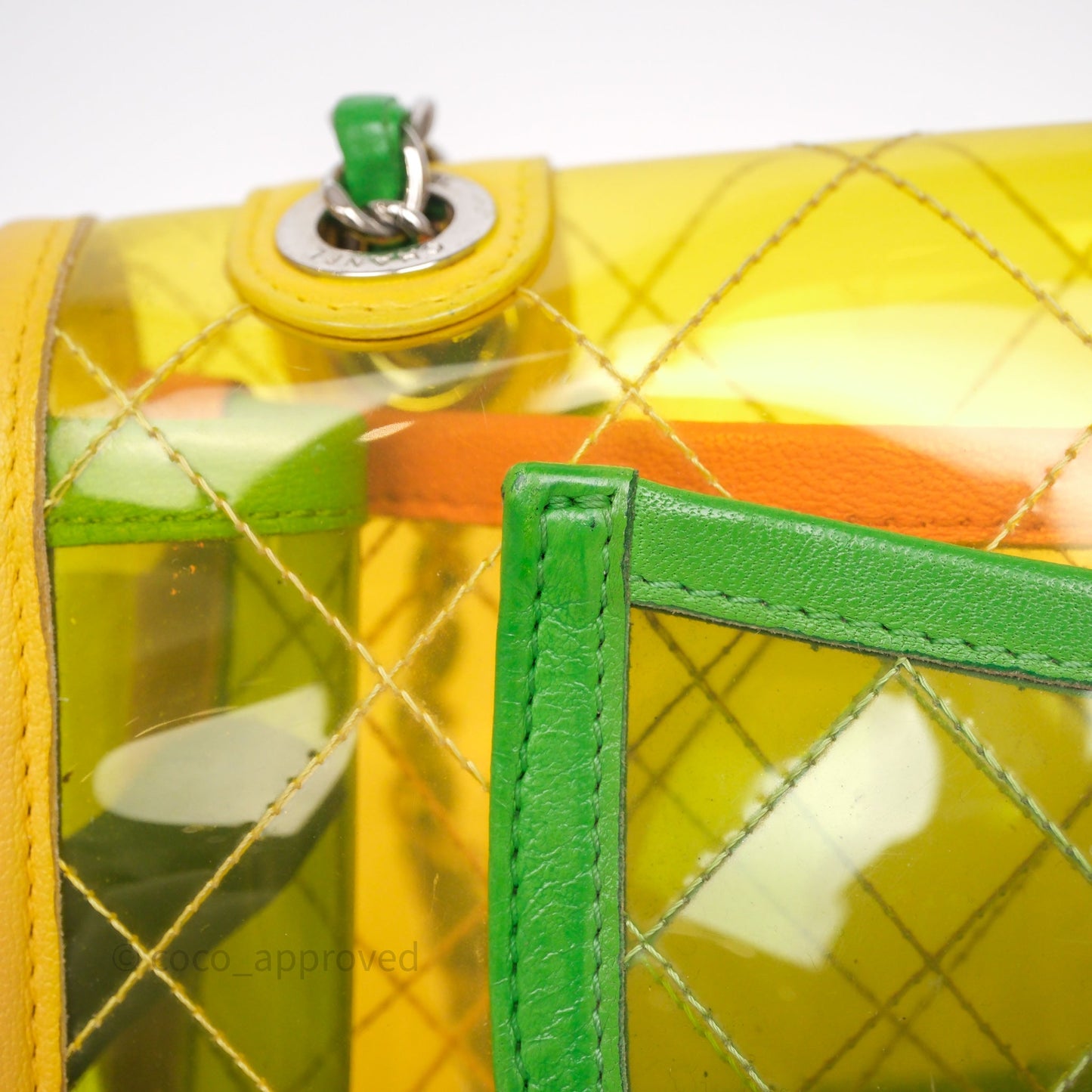 Chanel Coco Splash Flap Bag PVC Lambskin Pink/Yellow/Green Silver Hardware