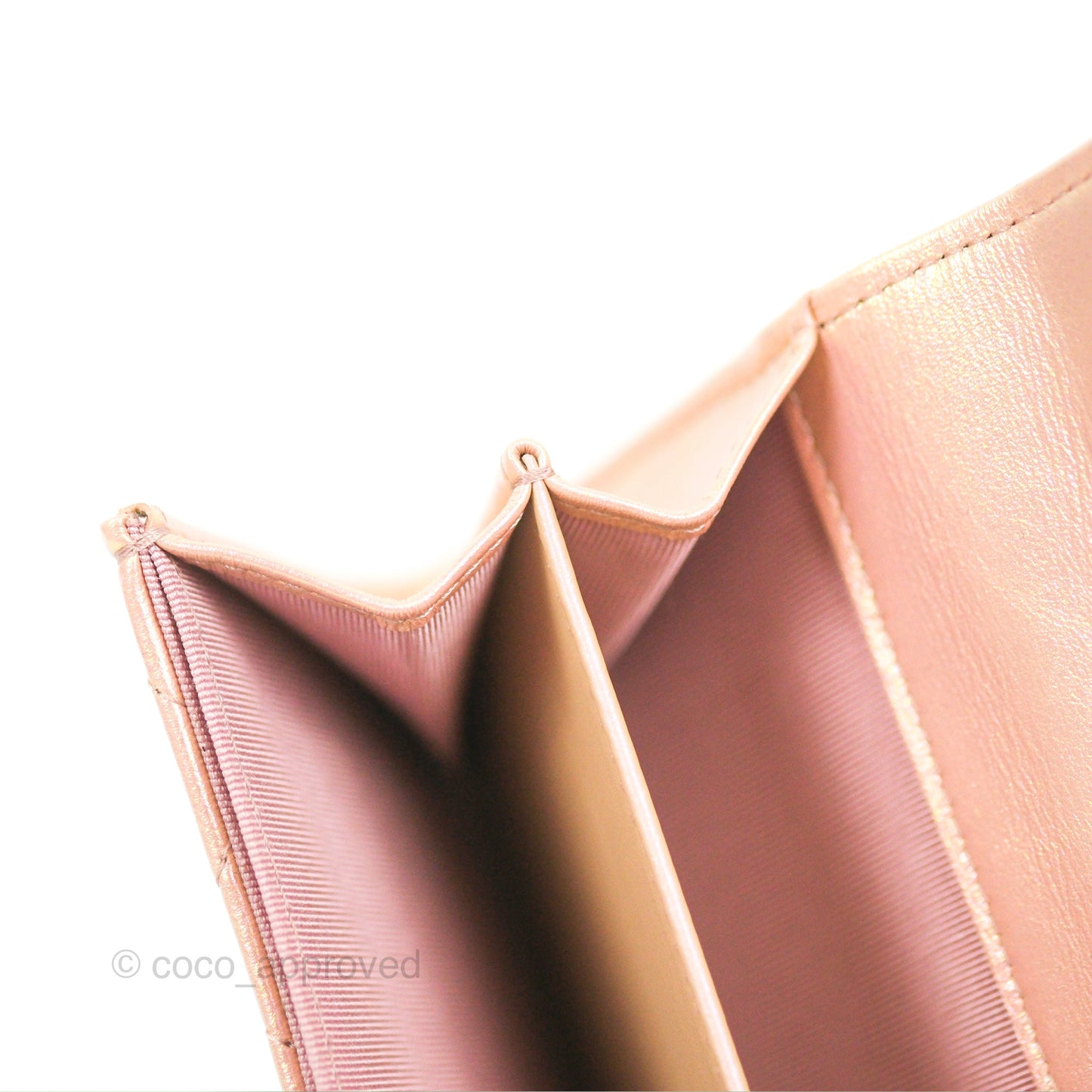 Chanel Classic Flap Coin Purse Iridescent Pink Lambskin Silver Hardware