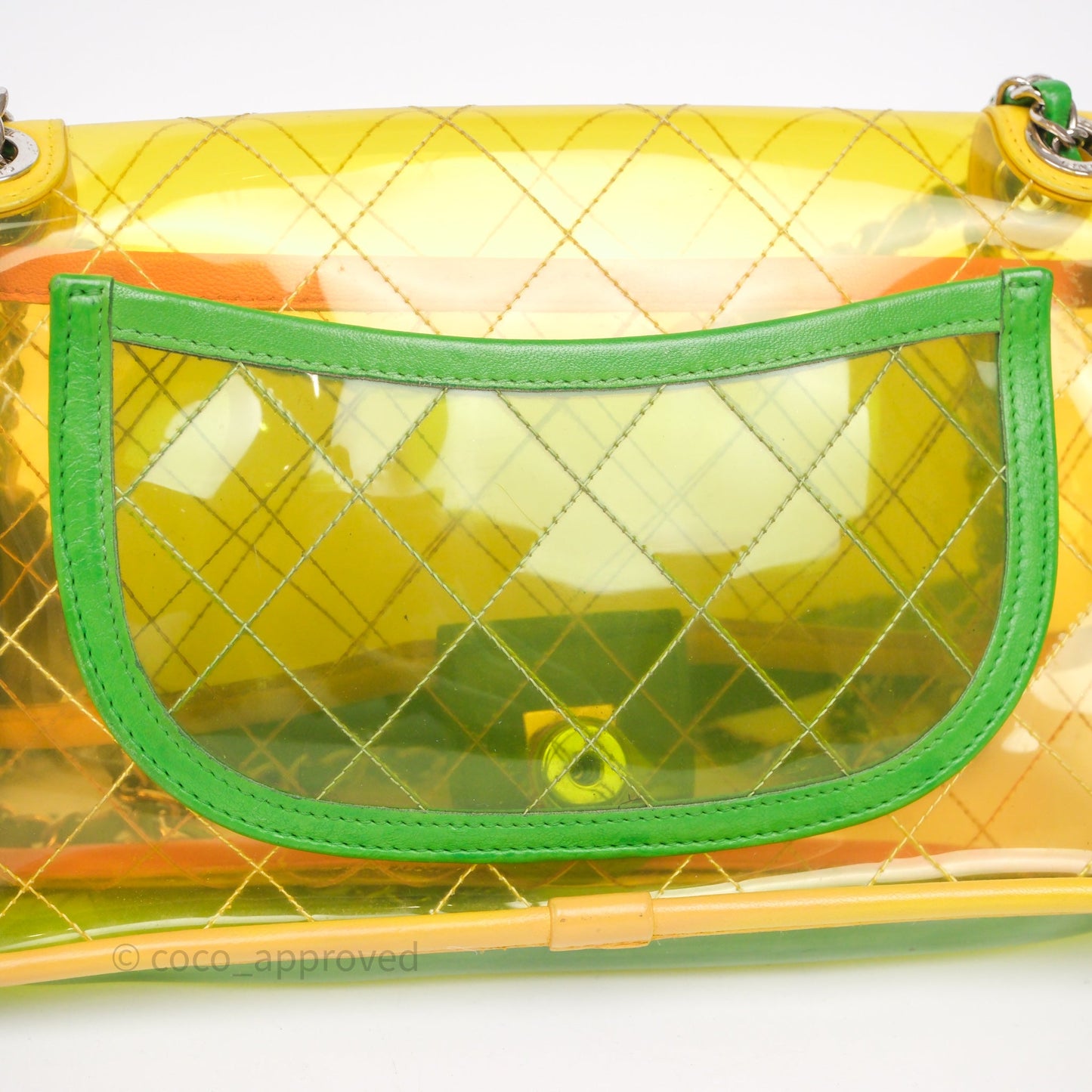 Chanel Coco Splash Flap Bag PVC Lambskin Pink/Yellow/Green Silver Hardware
