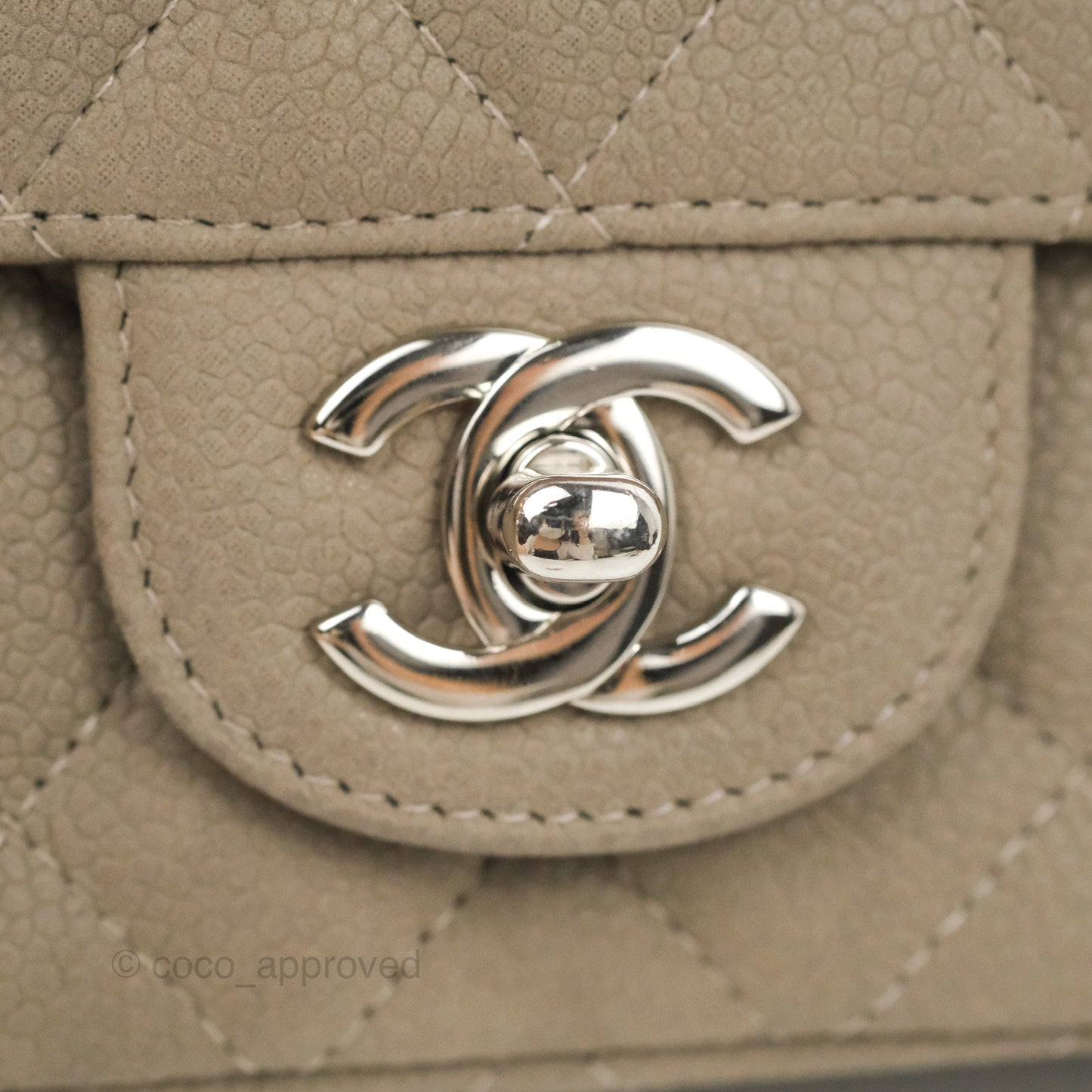 Chanel Quilted Mini Rectangular Flap Matte Earthy Grey Caviar Silver Hardware
