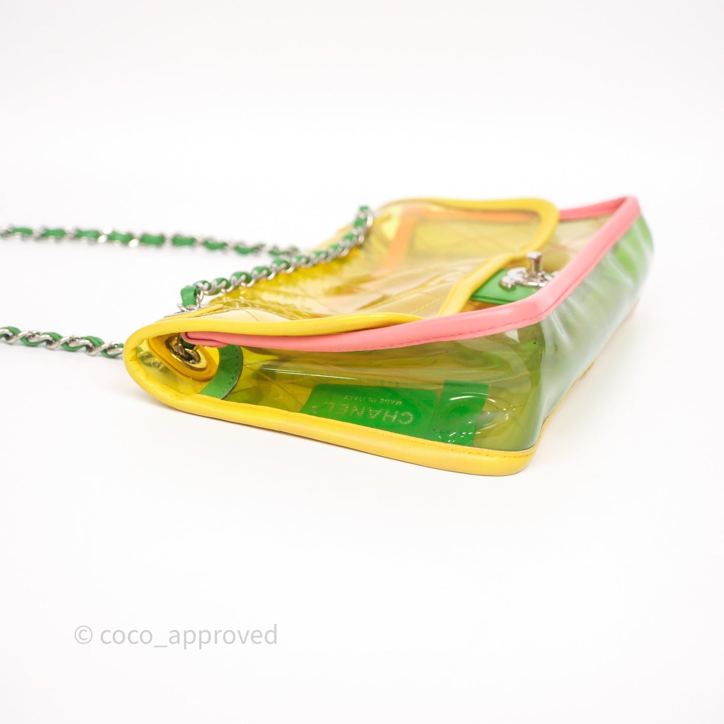 Chanel Coco Splash Flap Bag PVC Lambskin Pink/Yellow/Green Silver Hardware