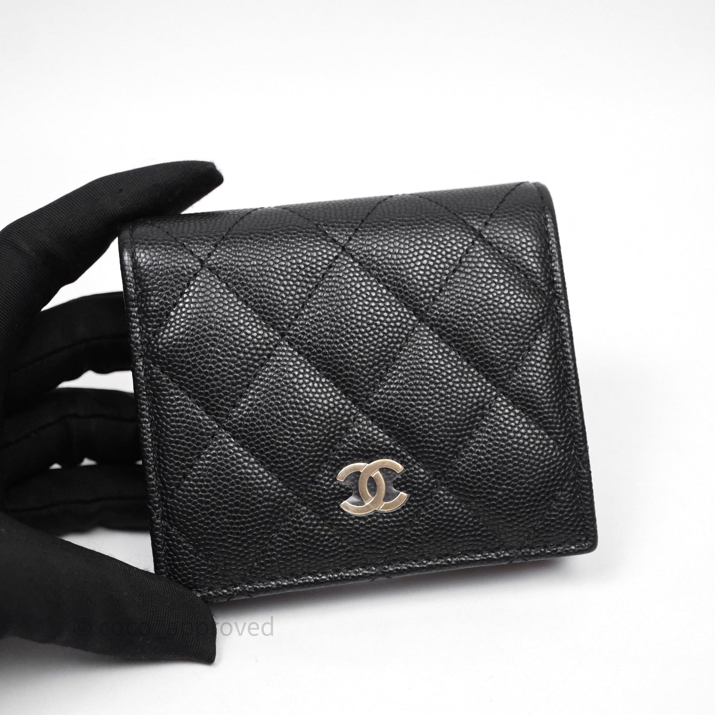 Chanel CC Wallet Black Caviar Gold Hardware