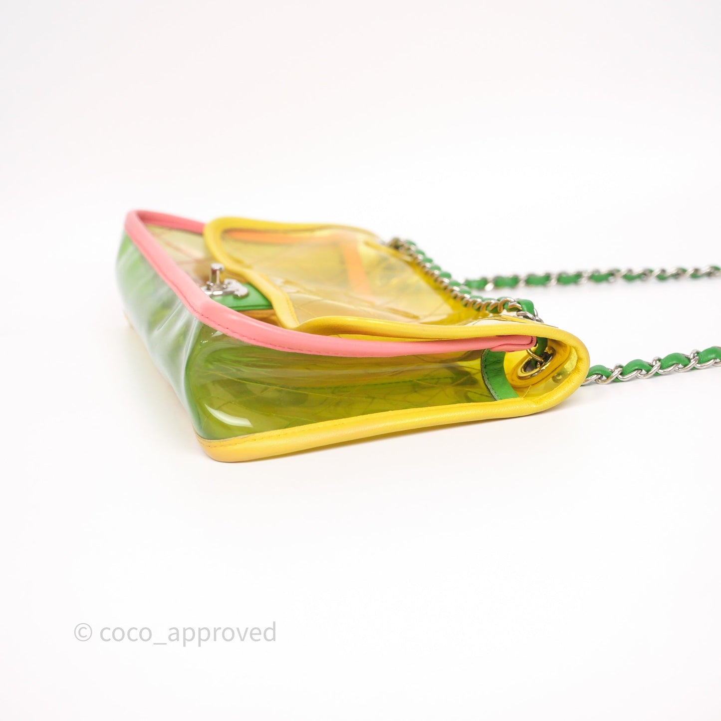 Chanel Coco Splash Flap Bag PVC Lambskin Pink/Yellow/Green Silver Hardware