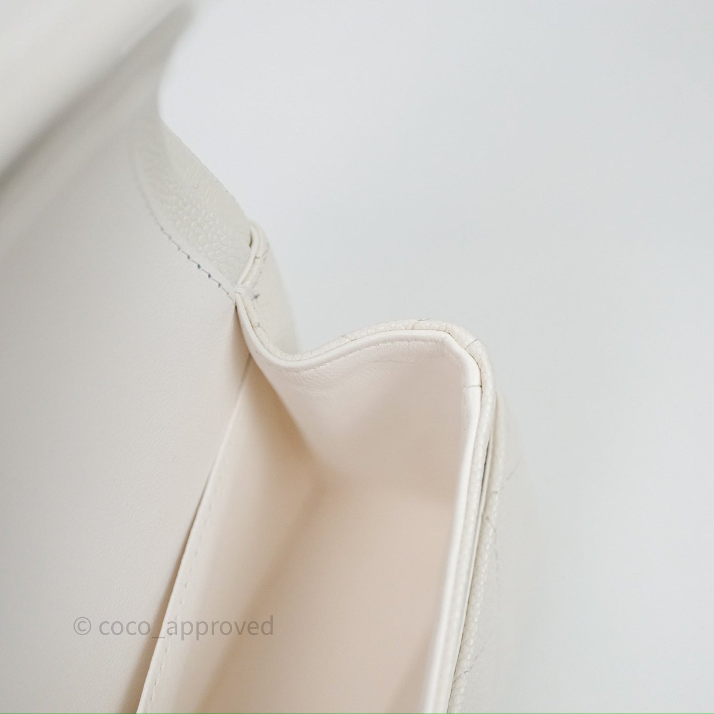 Chanel Classic Flap Small Ivory White Caviar Rainbow Hardware