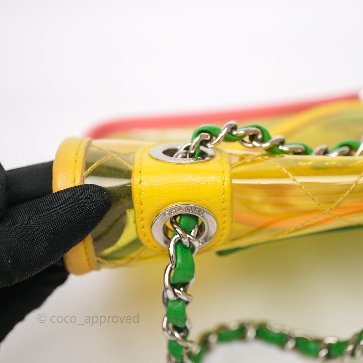 Chanel Coco Splash Flap Bag PVC Lambskin Pink/Yellow/Green Silver Hardware