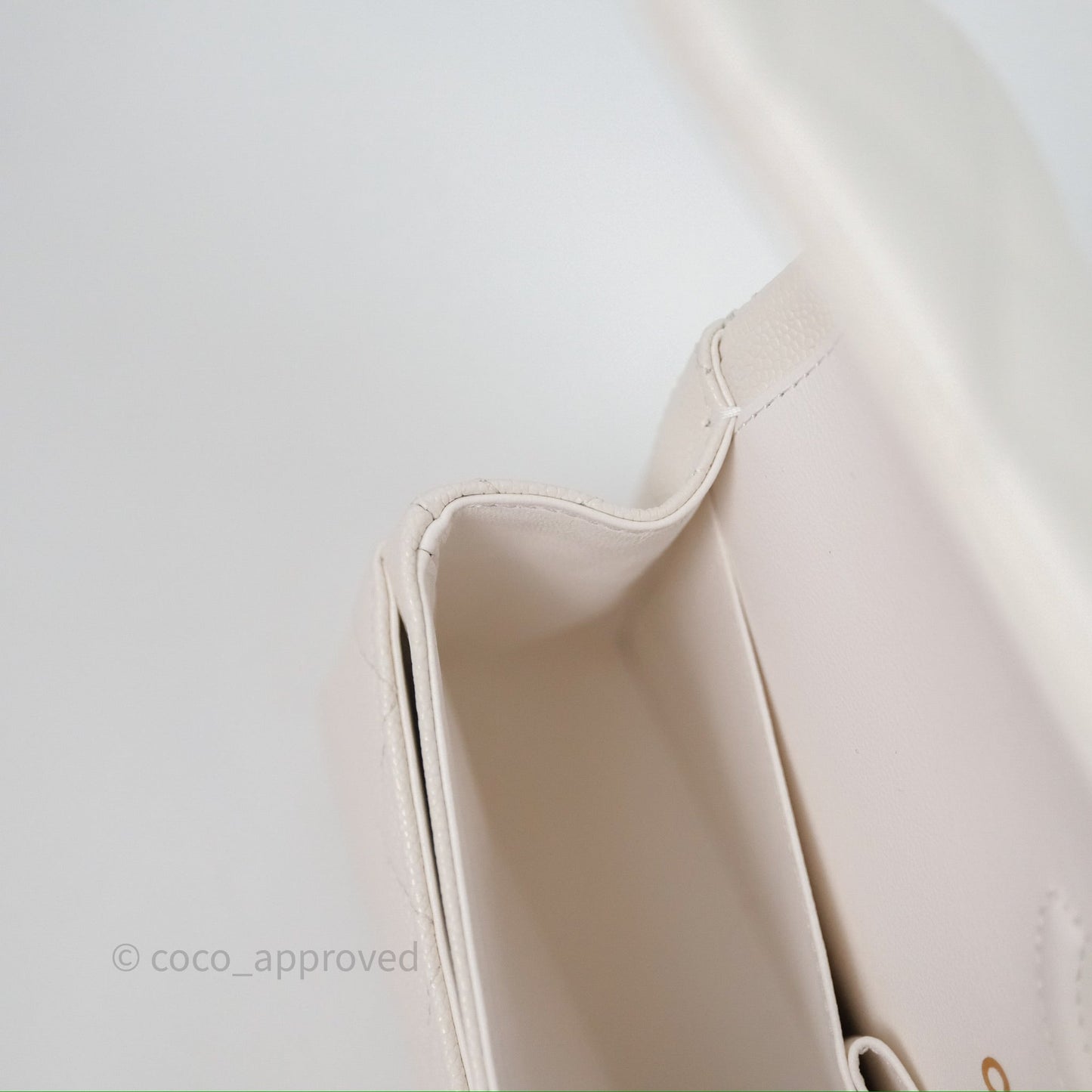 Chanel Classic Flap Small Ivory White Caviar Rainbow Hardware