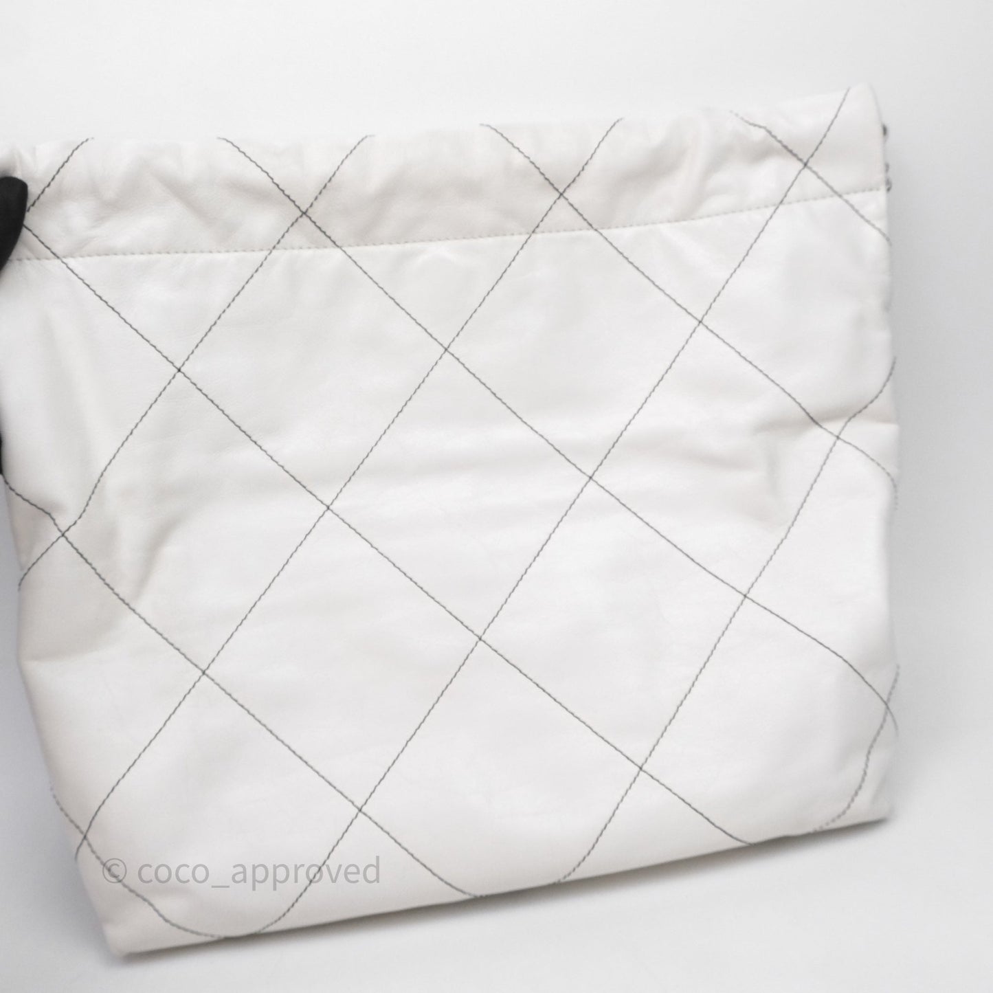 Chanel 22 Small White Crumpled Calfskin Aged Silver Hardware