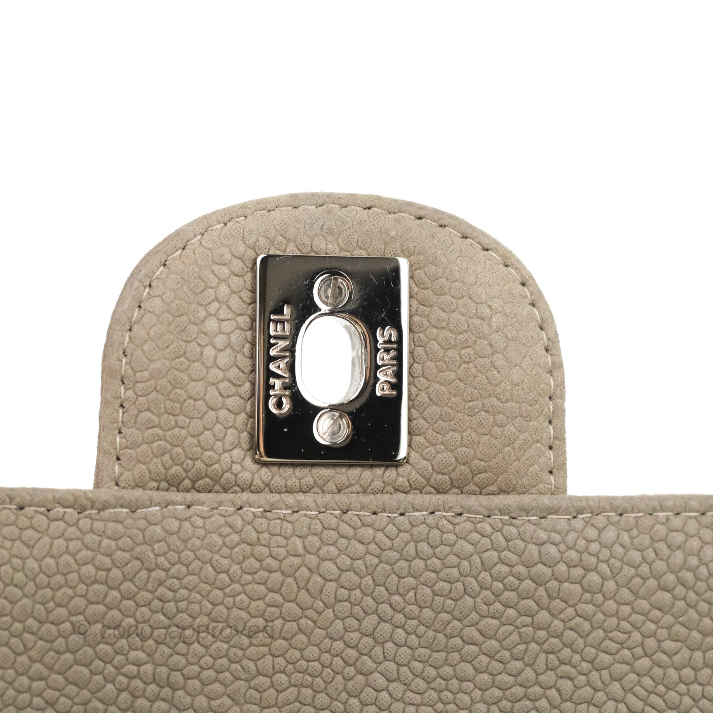 Chanel Quilted Mini Rectangular Flap Matte Earthy Grey Caviar Silver Hardware