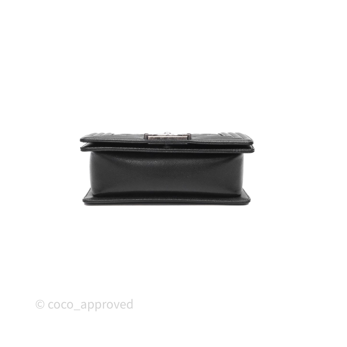 Chanel Small Boy Quilted Black Caviar Ruthenium Hardware
