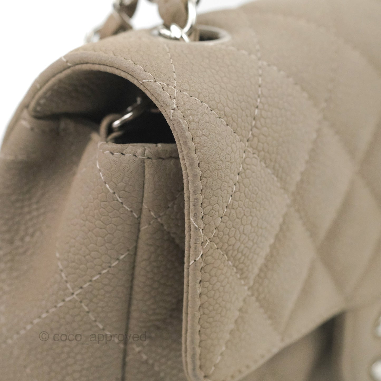 Chanel Quilted Mini Rectangular Flap Matte Earthy Grey Caviar Silver Hardware