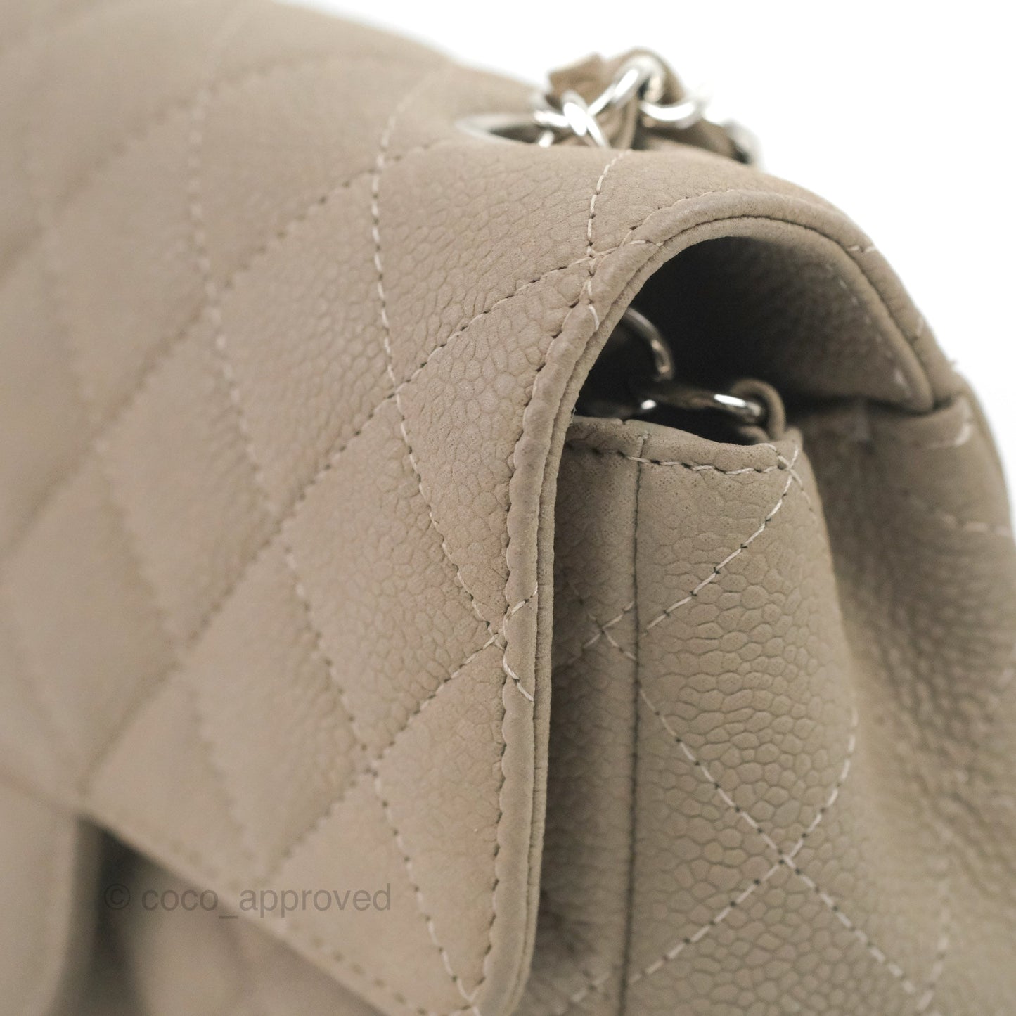 Chanel Quilted Mini Rectangular Flap Matte Earthy Grey Caviar Silver Hardware