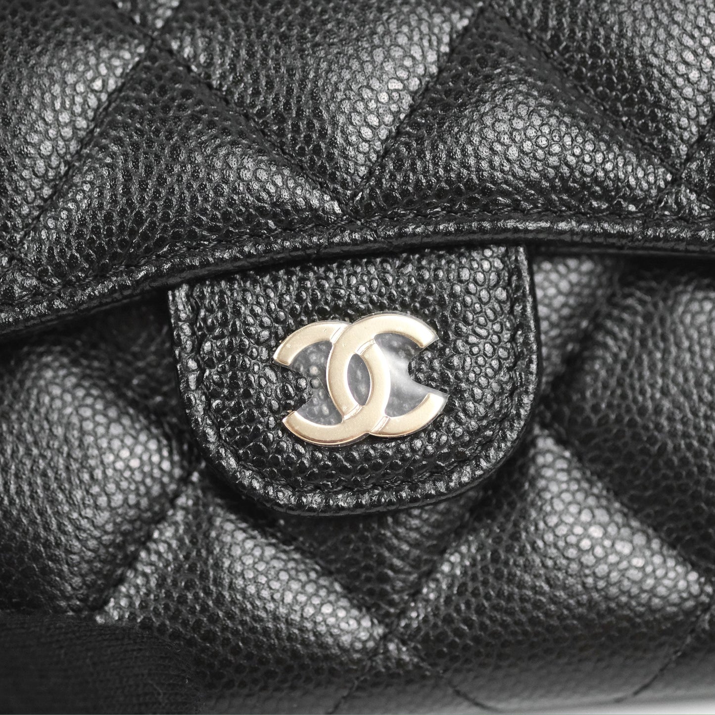Chanel Classic Flap Coin Purse Black Caviar Gold Hardware
