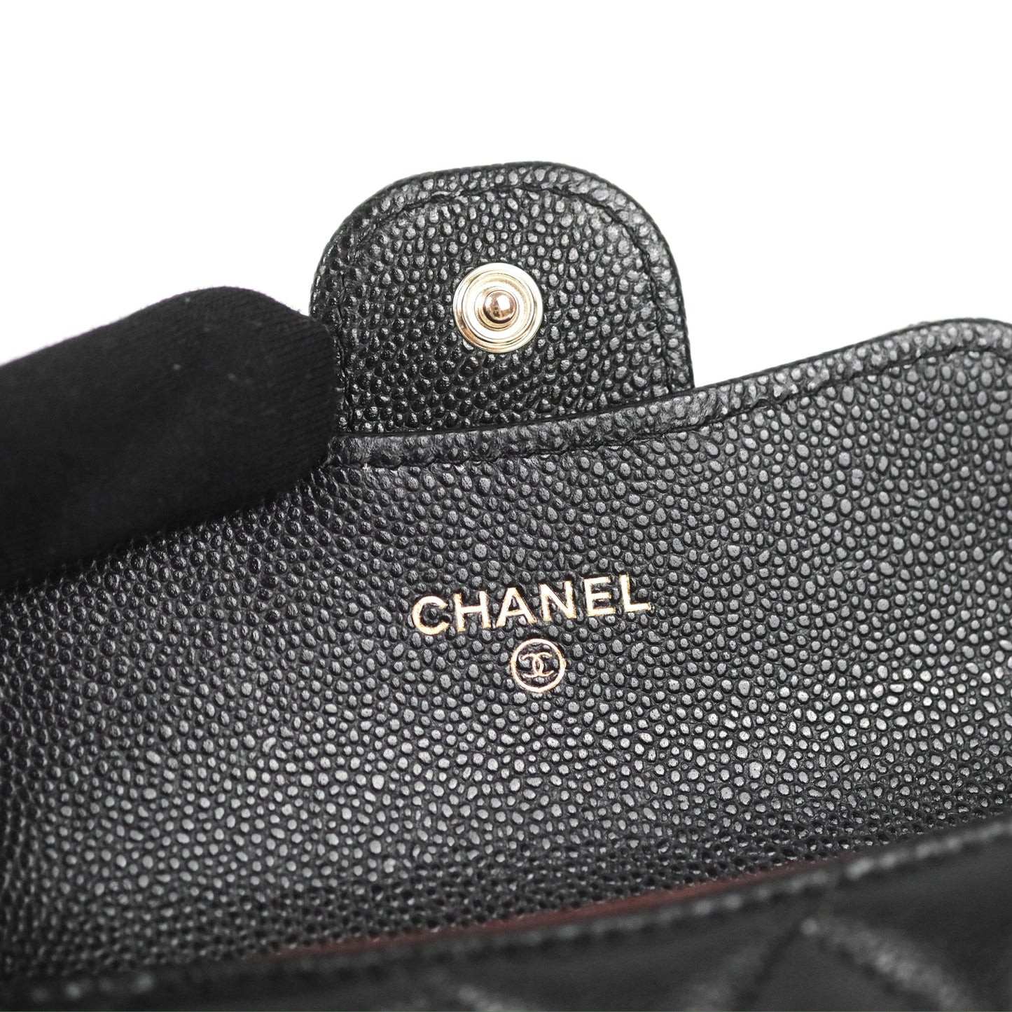 Chanel Classic Flap Coin Purse Black Caviar Gold Hardware