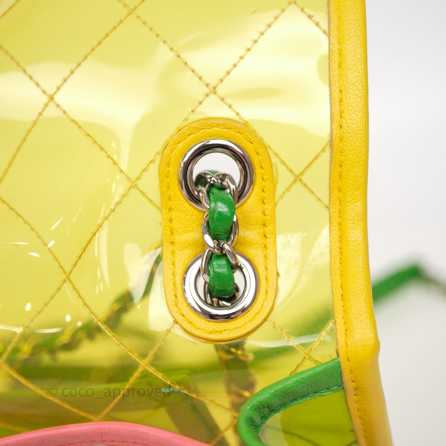 Chanel Coco Splash Flap Bag PVC Lambskin Pink/Yellow/Green Silver Hardware