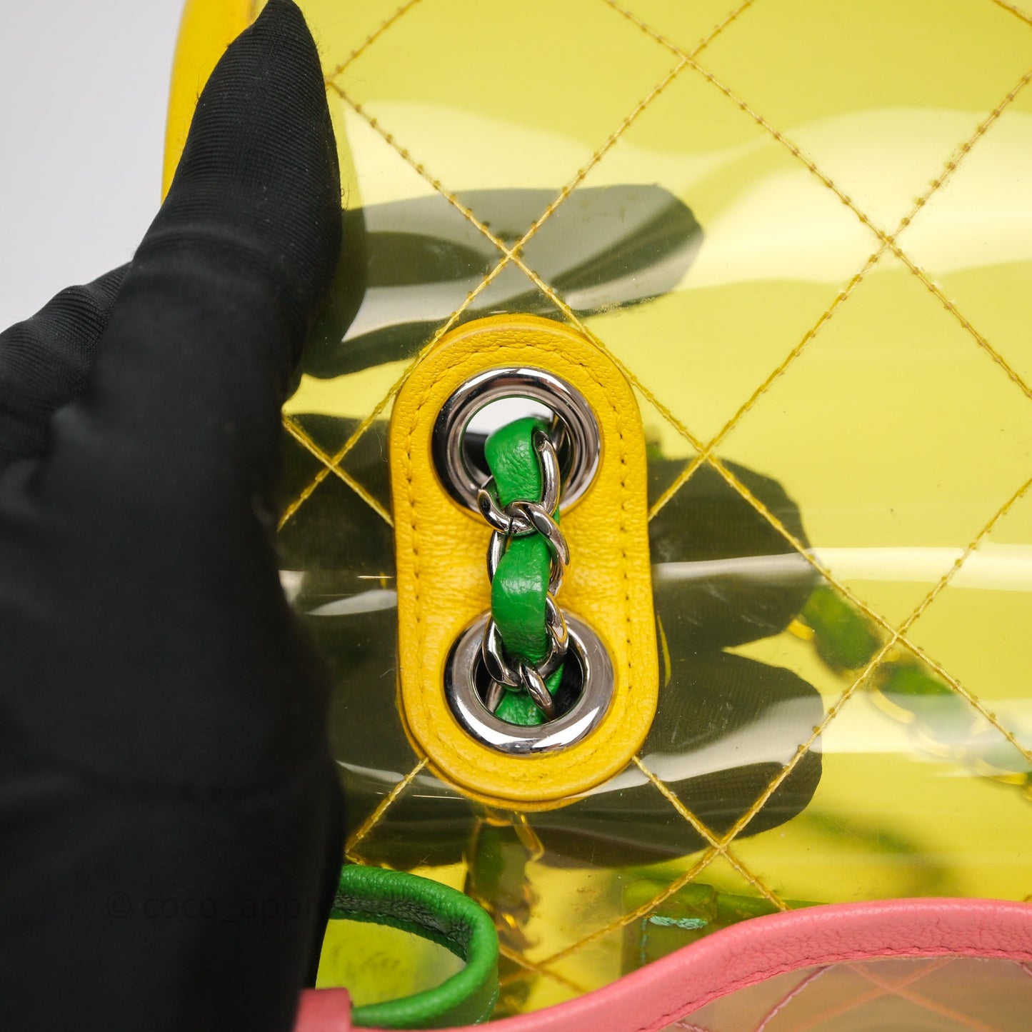 Chanel Coco Splash Flap Bag PVC Lambskin Pink/Yellow/Green Silver Hardware
