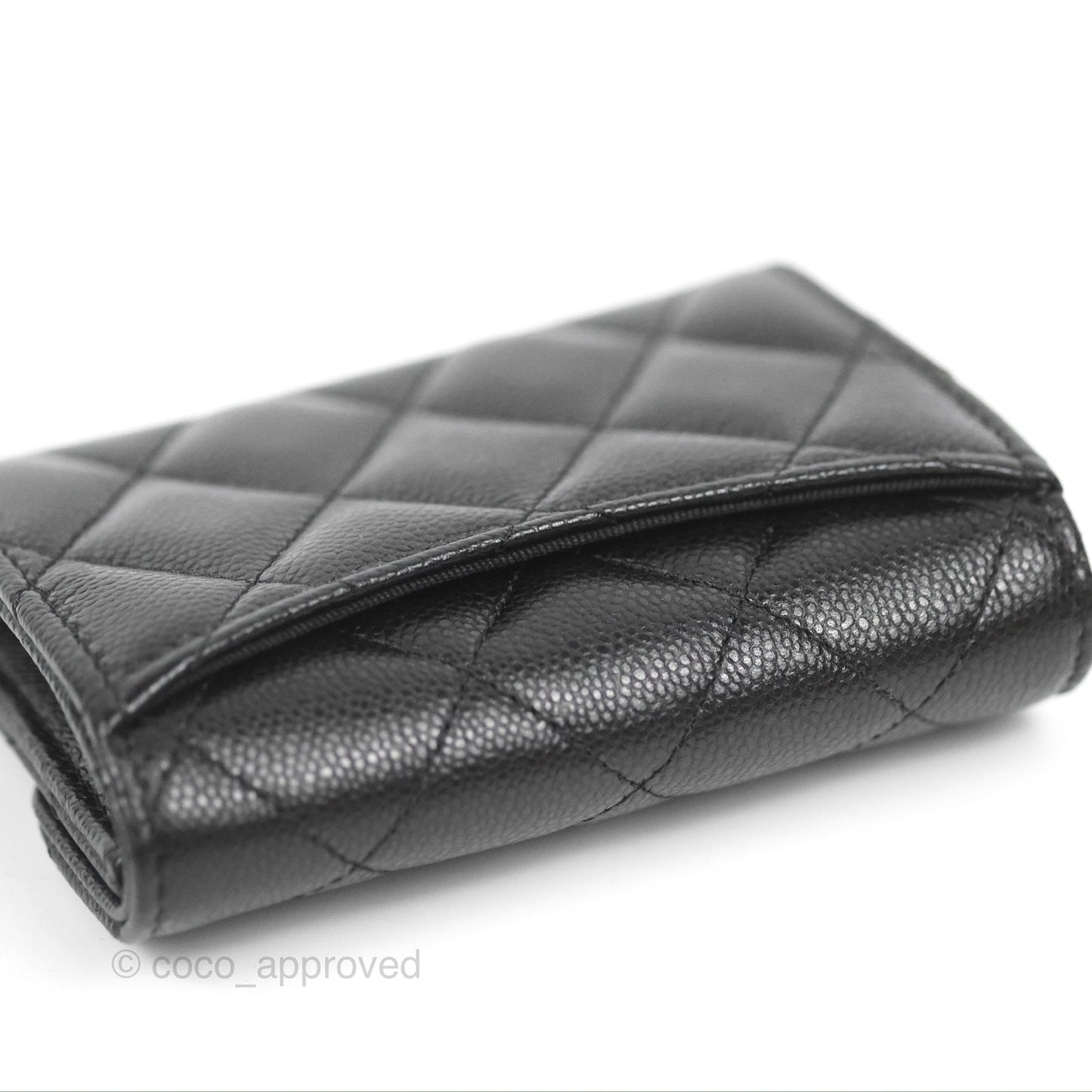 Chanel Classic Flap Coin Purse Black Caviar Gold Hardware