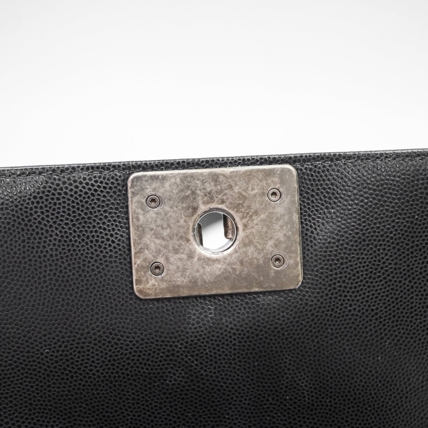 Chanel Small Boy Quilted Black Caviar Ruthenium Hardware