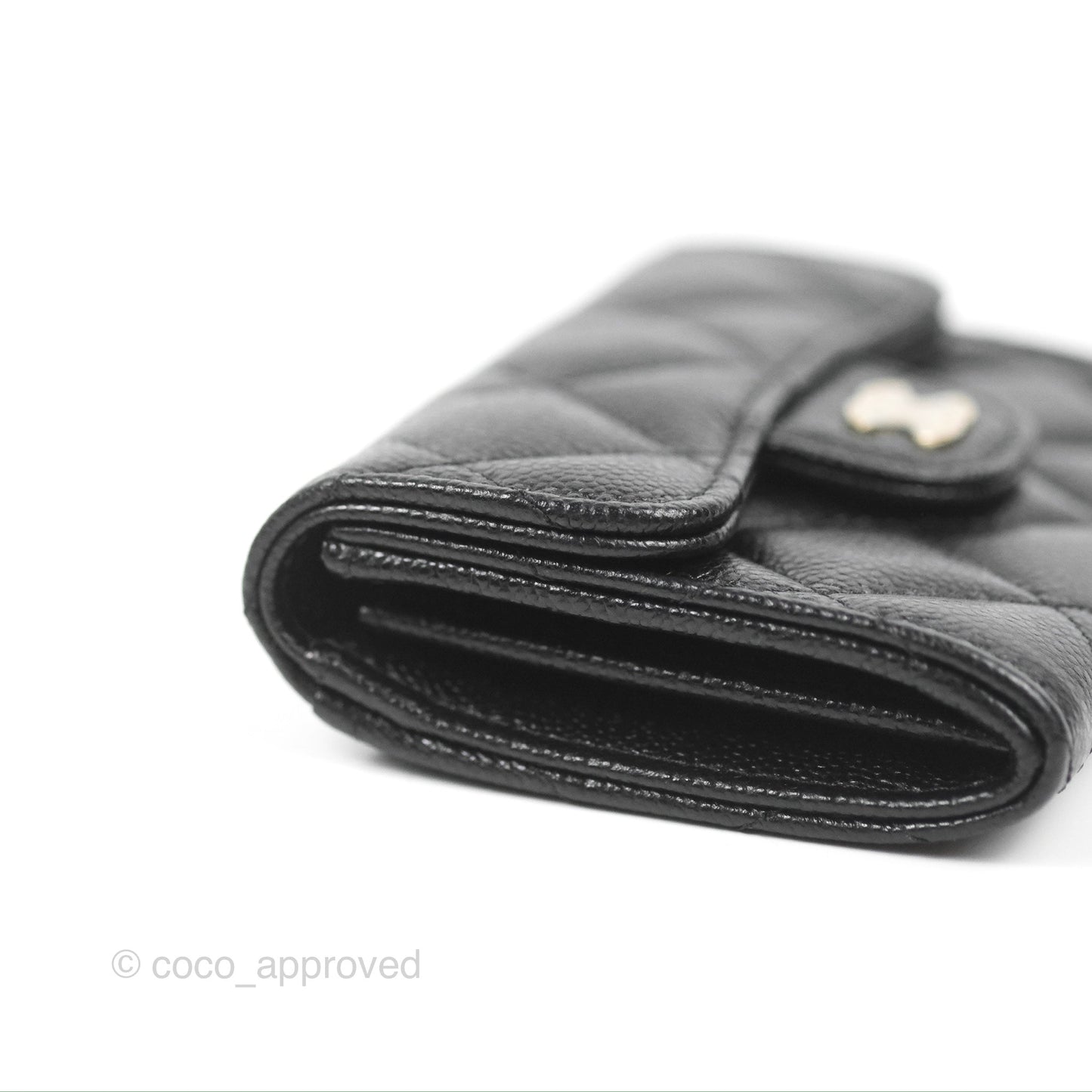 Chanel Classic Flap Coin Purse Black Caviar Gold Hardware