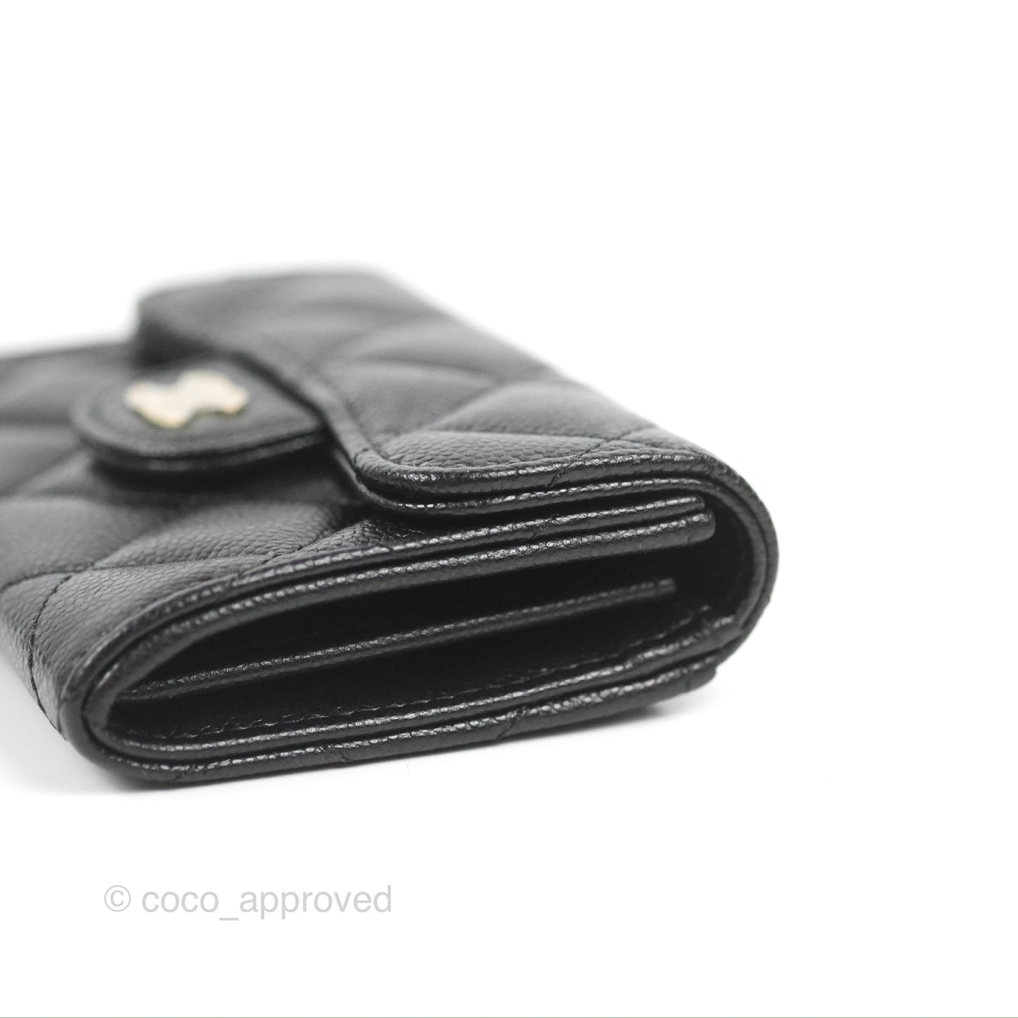 Chanel Classic Flap Coin Purse Black Caviar Gold Hardware