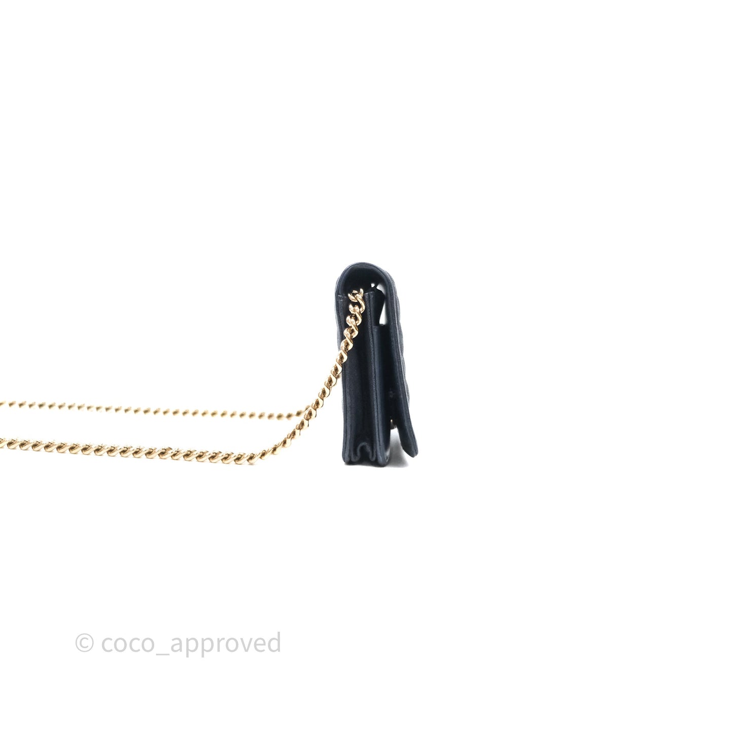 Chanel Boy Wallet on Chain Navy Caviar Light Gold Hardware