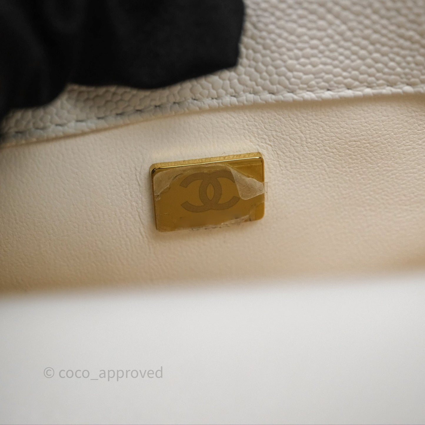 Chanel Classic Flap Small Ivory White Caviar Rainbow Hardware