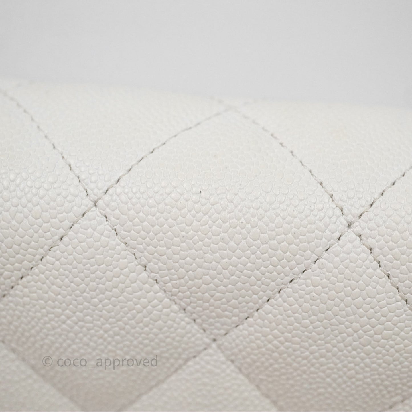 Chanel Mini Flap Bag Heart Adjustable Chain White Caviar Aged Gold Hardware