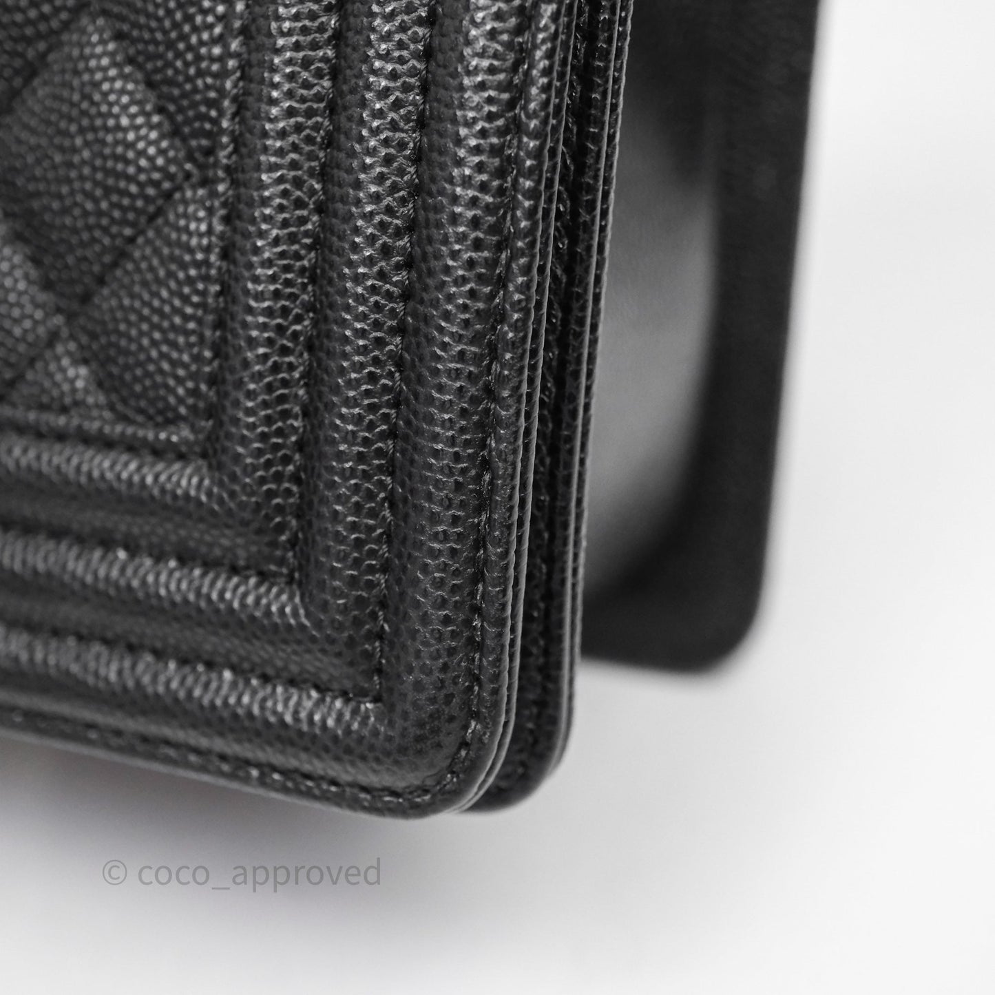 Chanel Small Boy Quilted Black Caviar Ruthenium Hardware