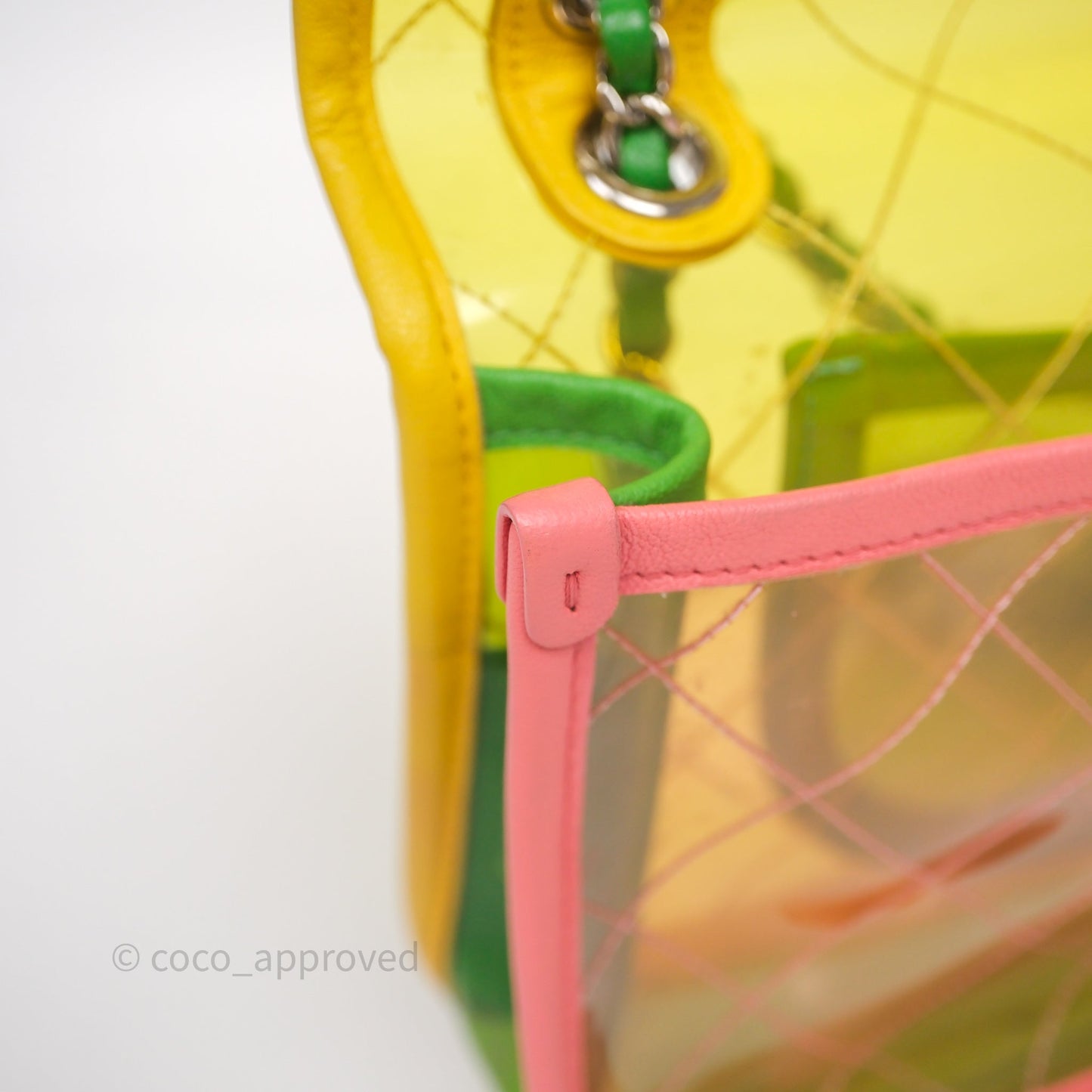 Chanel Coco Splash Flap Bag PVC Lambskin Pink/Yellow/Green Silver Hardware