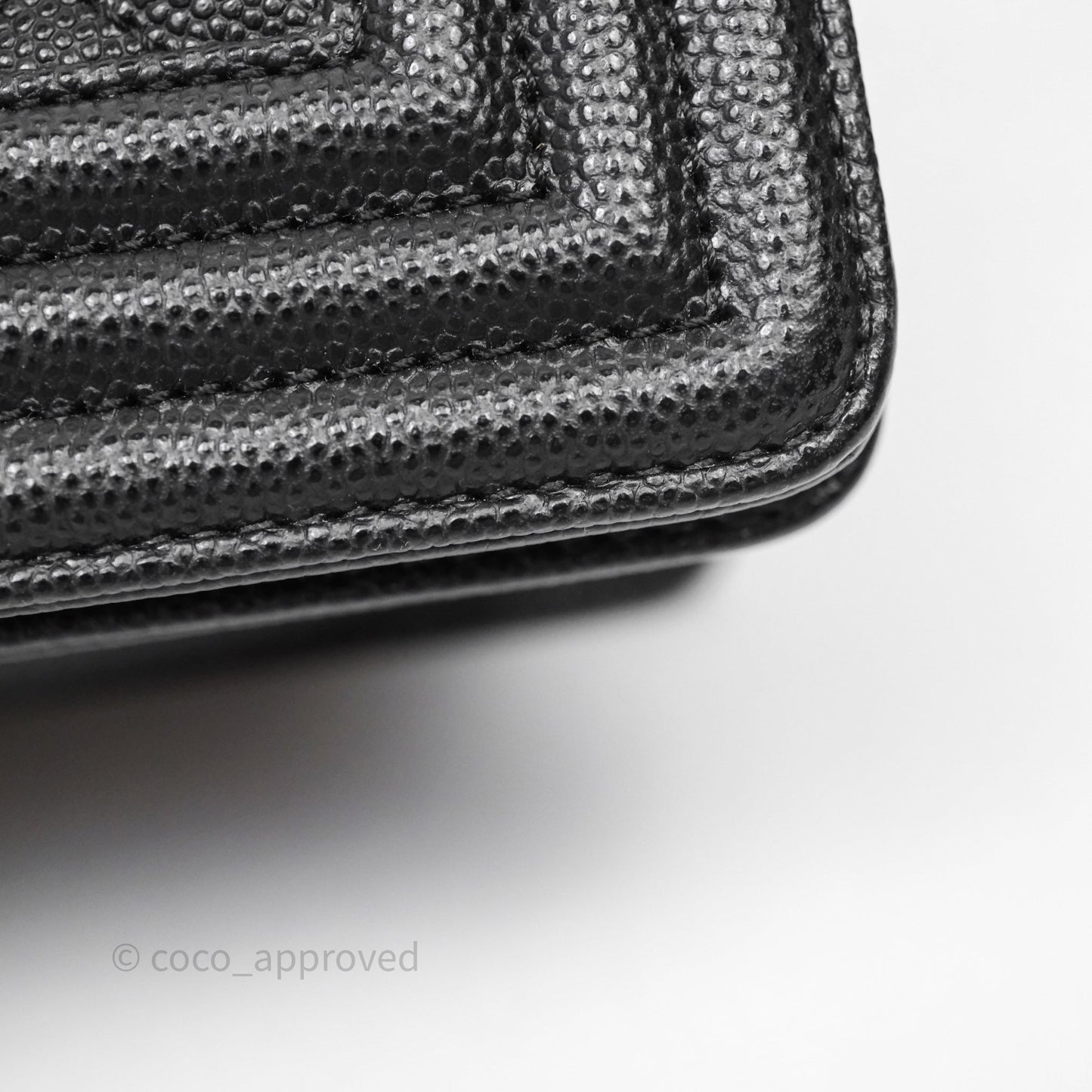 Chanel Small Boy Quilted Black Caviar Ruthenium Hardware