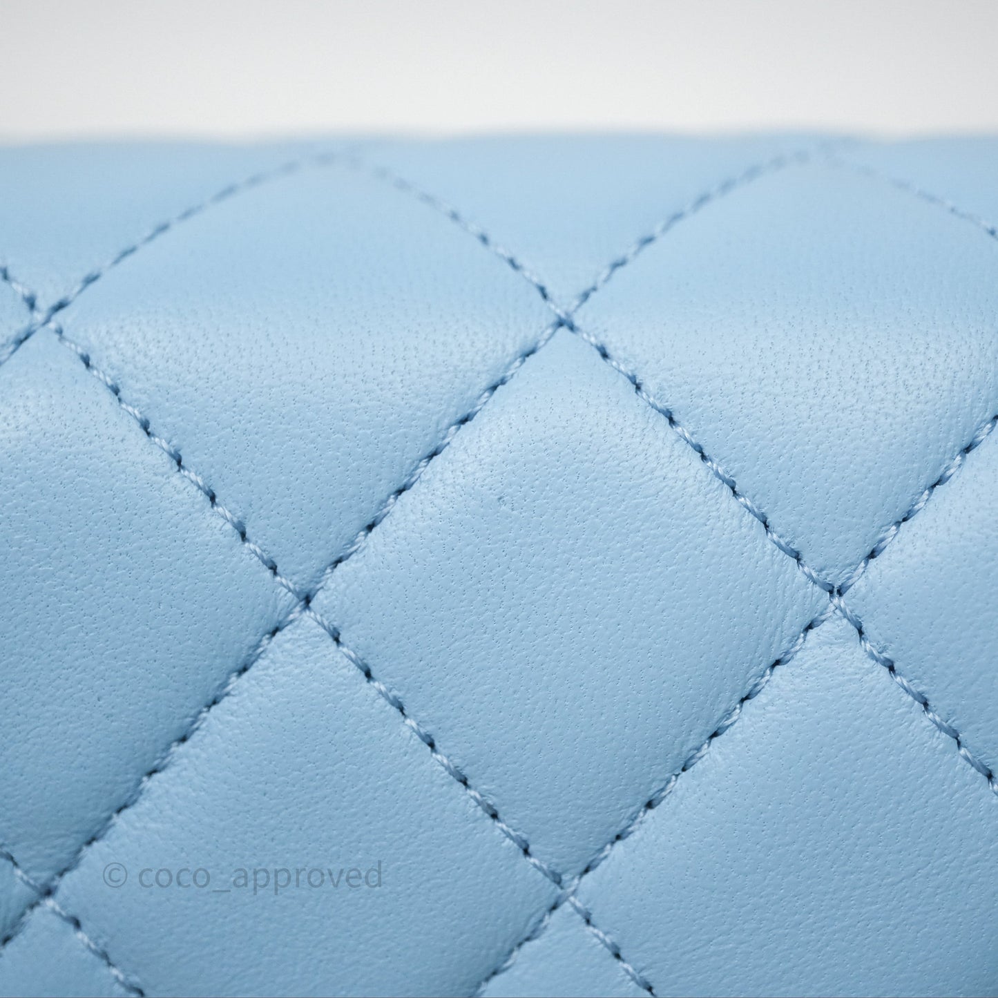 Chanel Mini Rectangular Pearl Crush Quilted Blue Lambskin Aged Gold Hardware