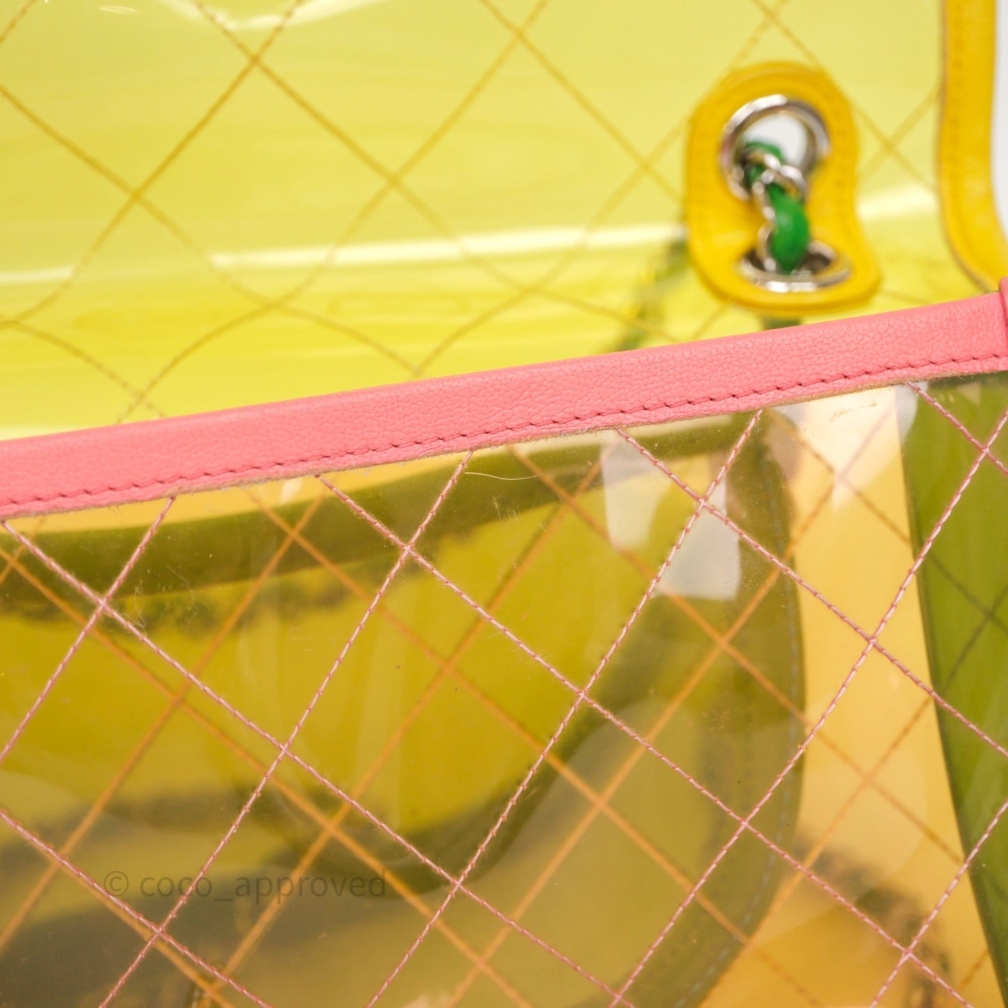 Chanel Coco Splash Flap Bag PVC Lambskin Pink/Yellow/Green Silver Hardware