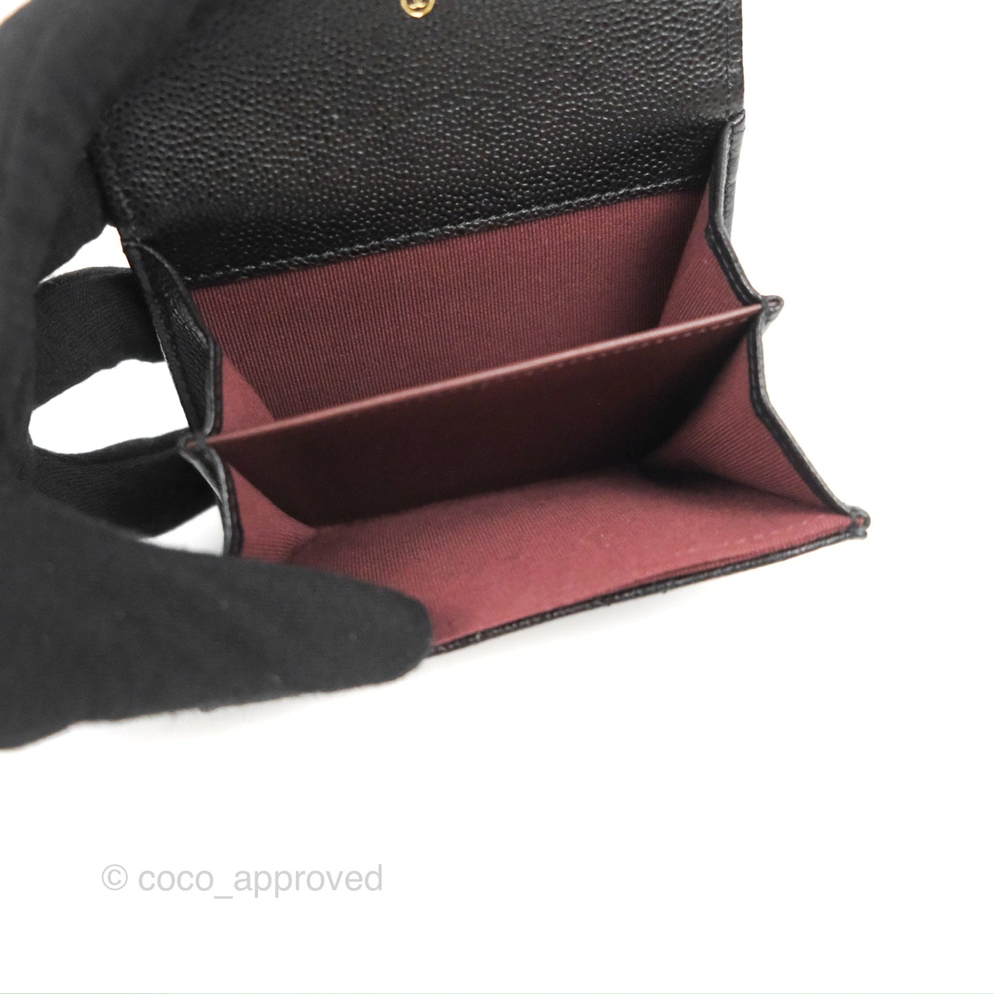 Chanel Classic Flap Coin Purse Black Caviar Gold Hardware