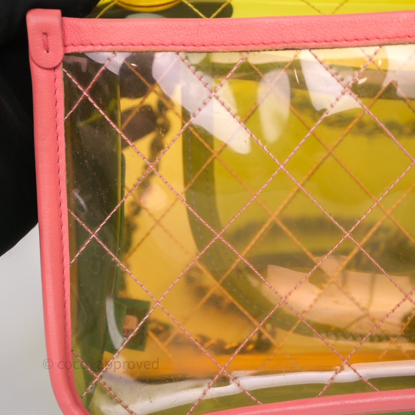 Chanel Coco Splash Flap Bag PVC Lambskin Pink/Yellow/Green Silver Hardware