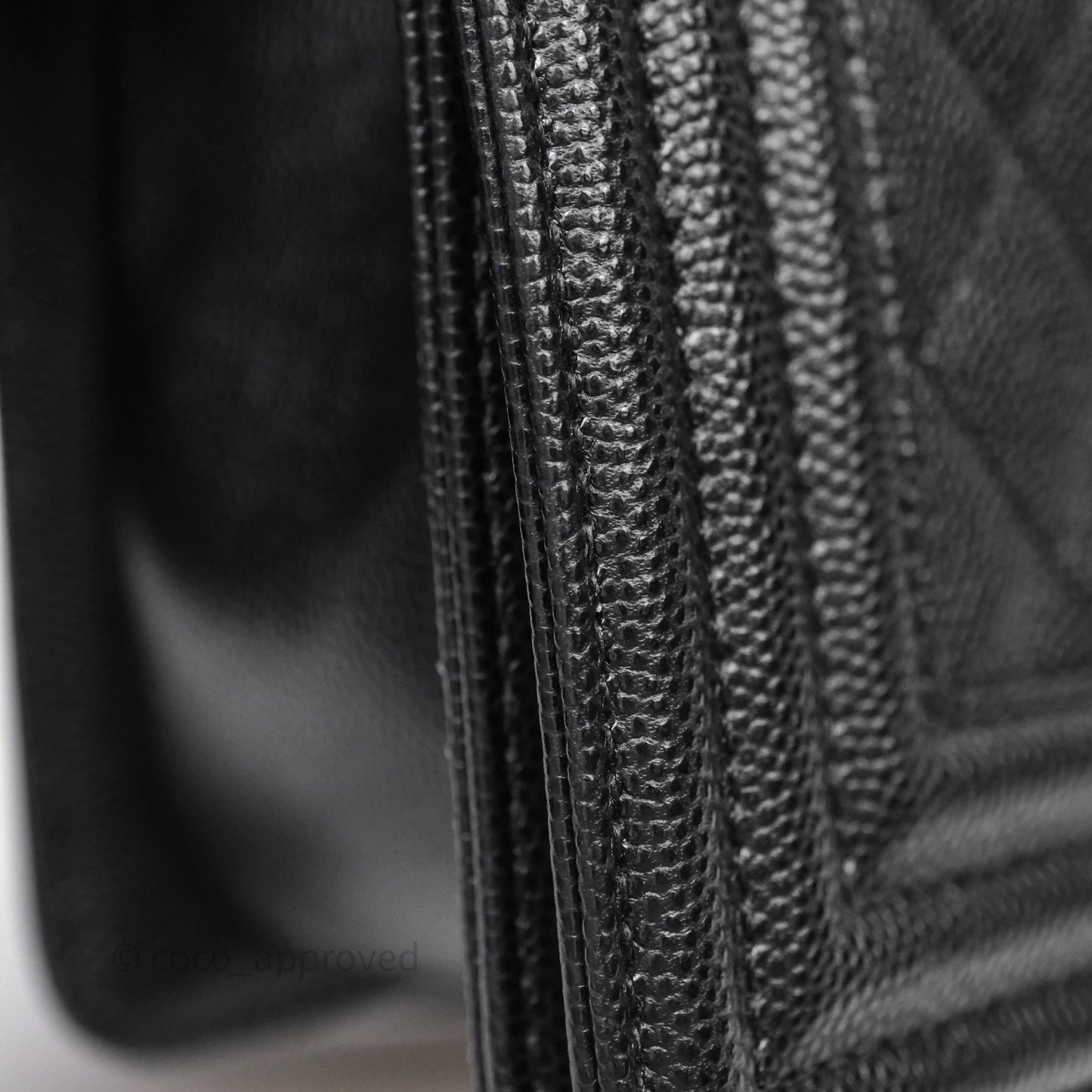 Chanel Small Boy Quilted Black Caviar Ruthenium Hardware