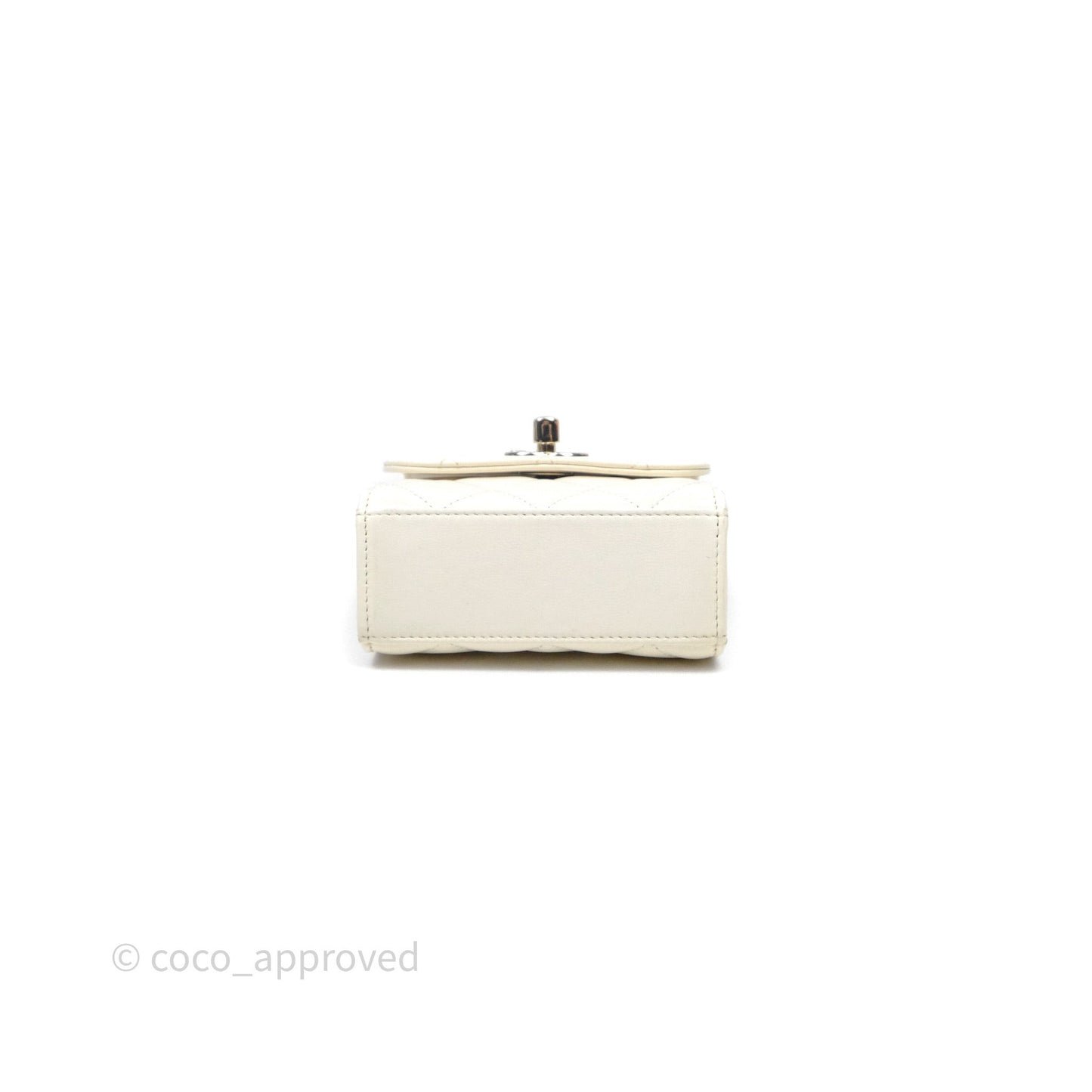Chanel Mini Quilted Trendy CC Clutch With Chain White Lambskin Gold Hardware